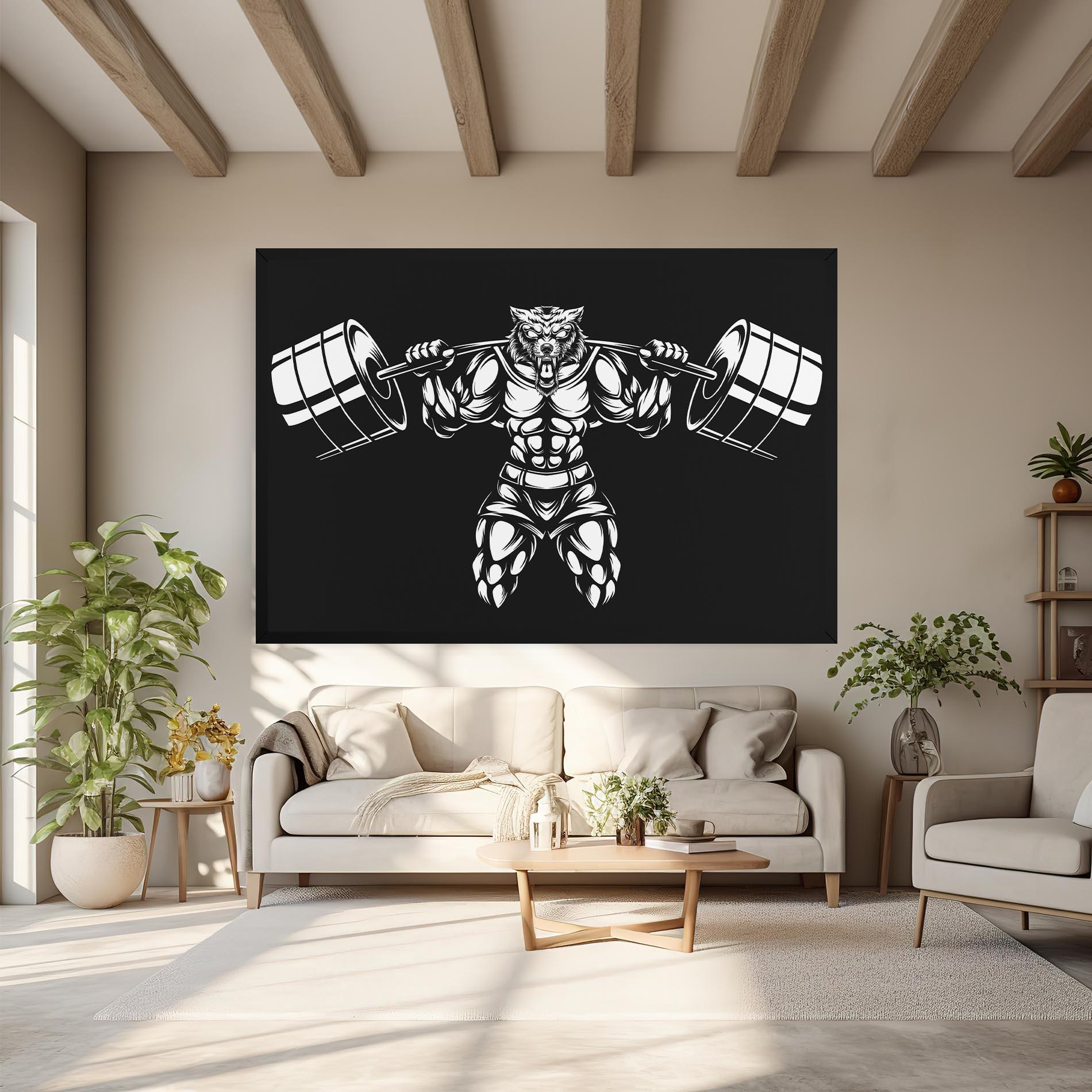 Vászonkép Work Out Wolf mockup 6