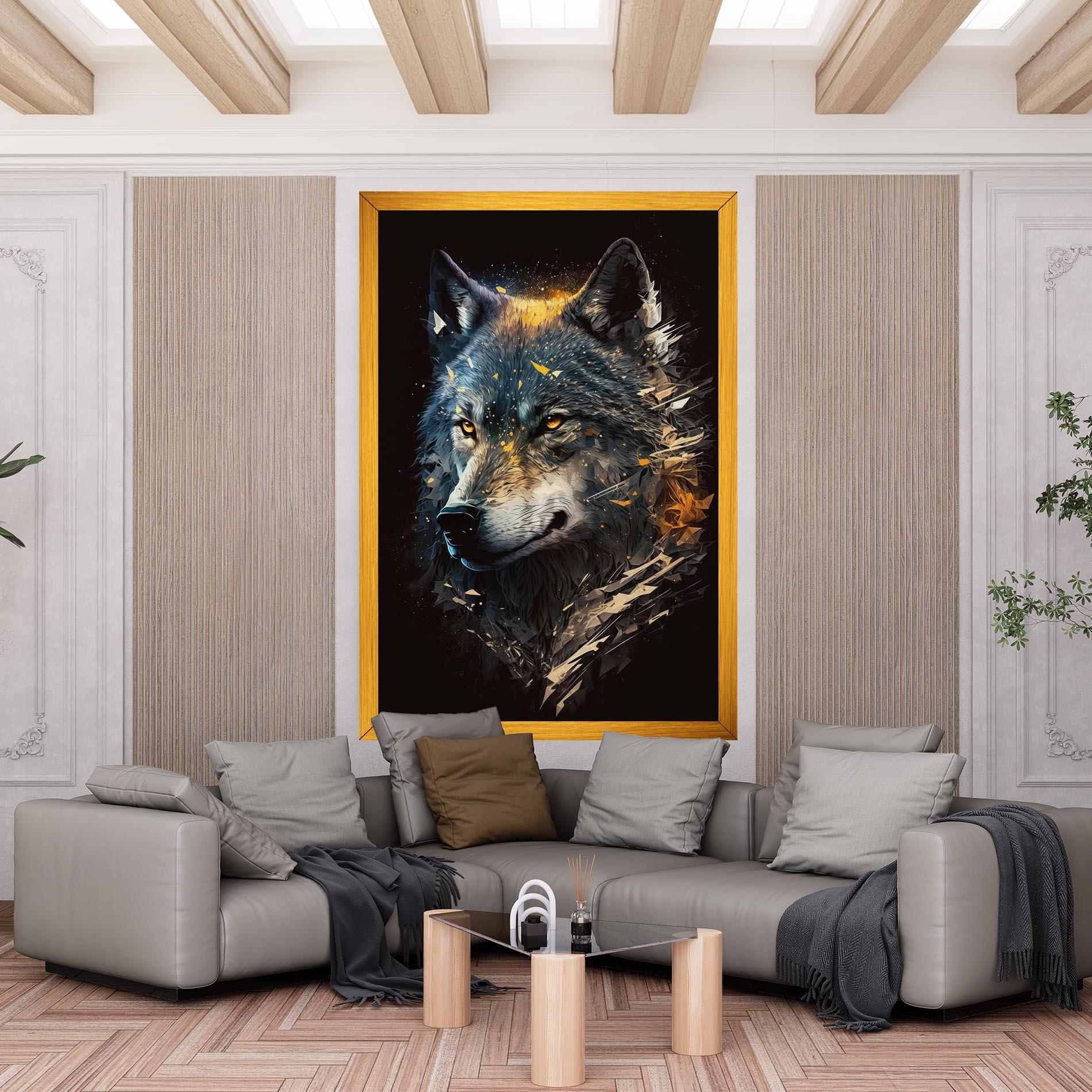 Vászonkép Wolf Portrait mockup 6