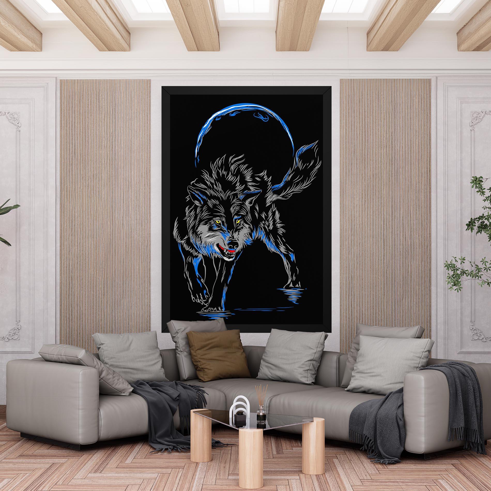 Vászonkép Grey Blue Wolf mockup 6