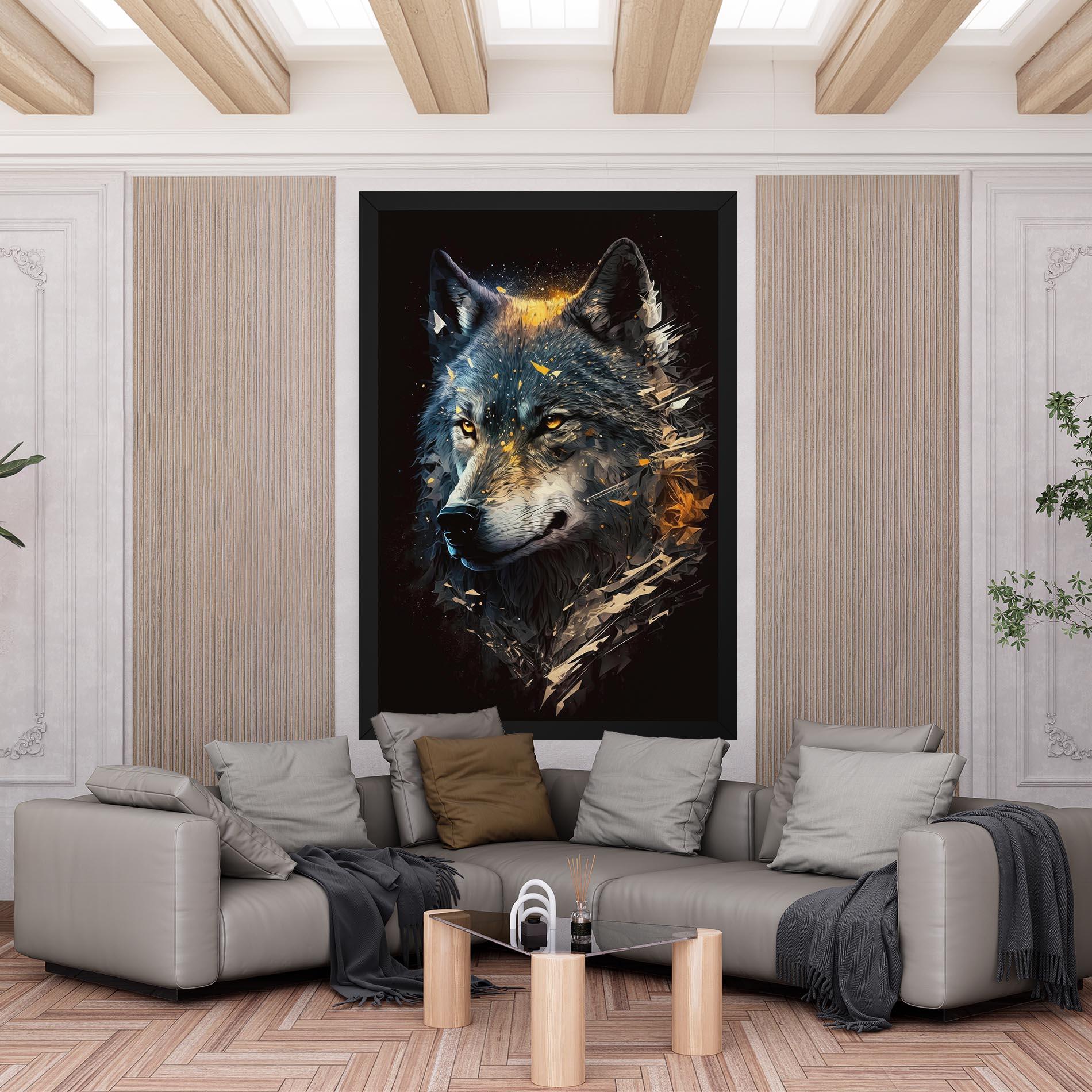 Vászonkép Wolf Portrait mockup 6