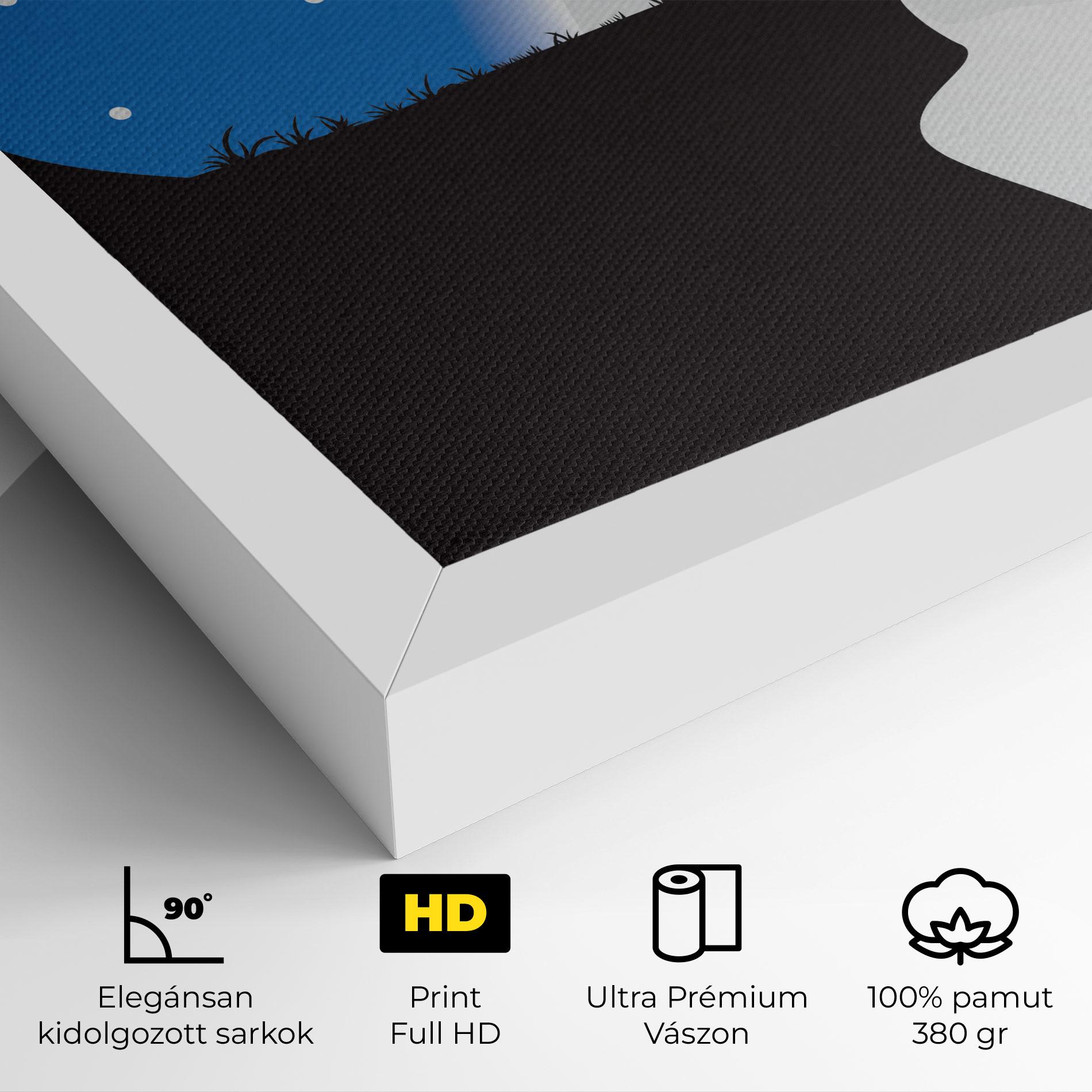 Vászonkép Blue Light Wolf mockup 4