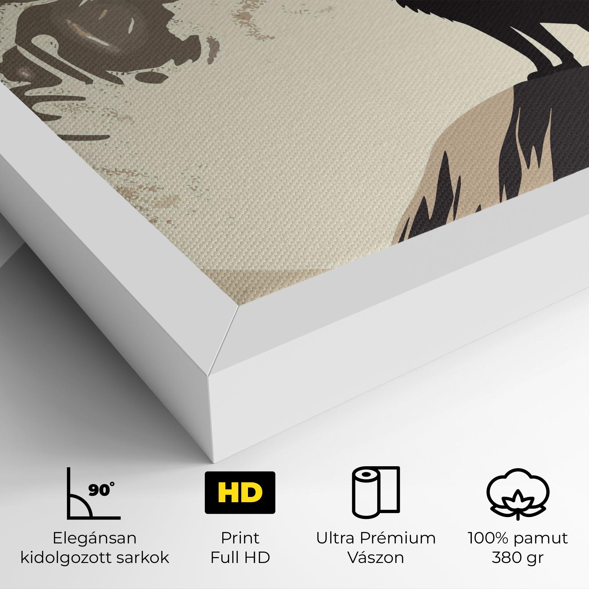 Vászonkép Cream Moon Wolf mockup 4