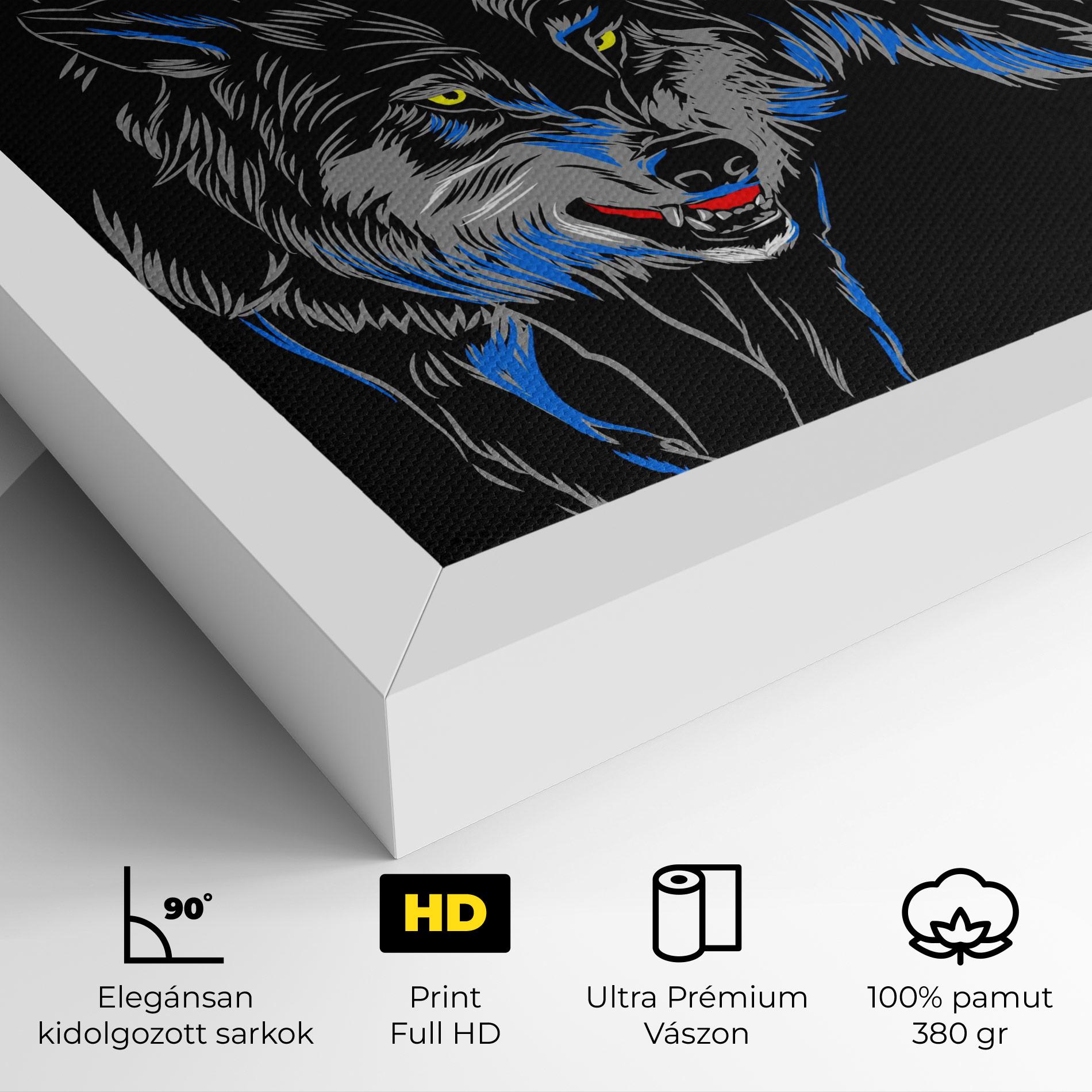 Vászonkép Grey Blue Wolf mockup 4