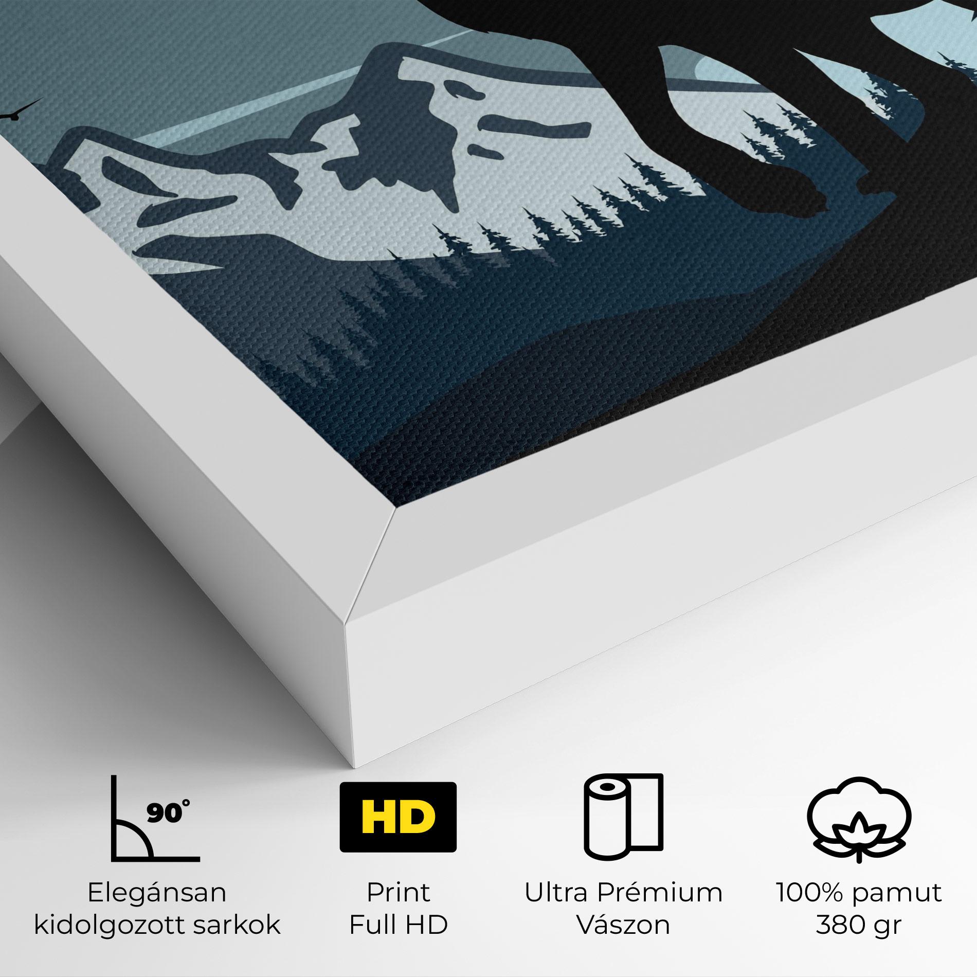 Vászonkép Hill Wolf mockup 4