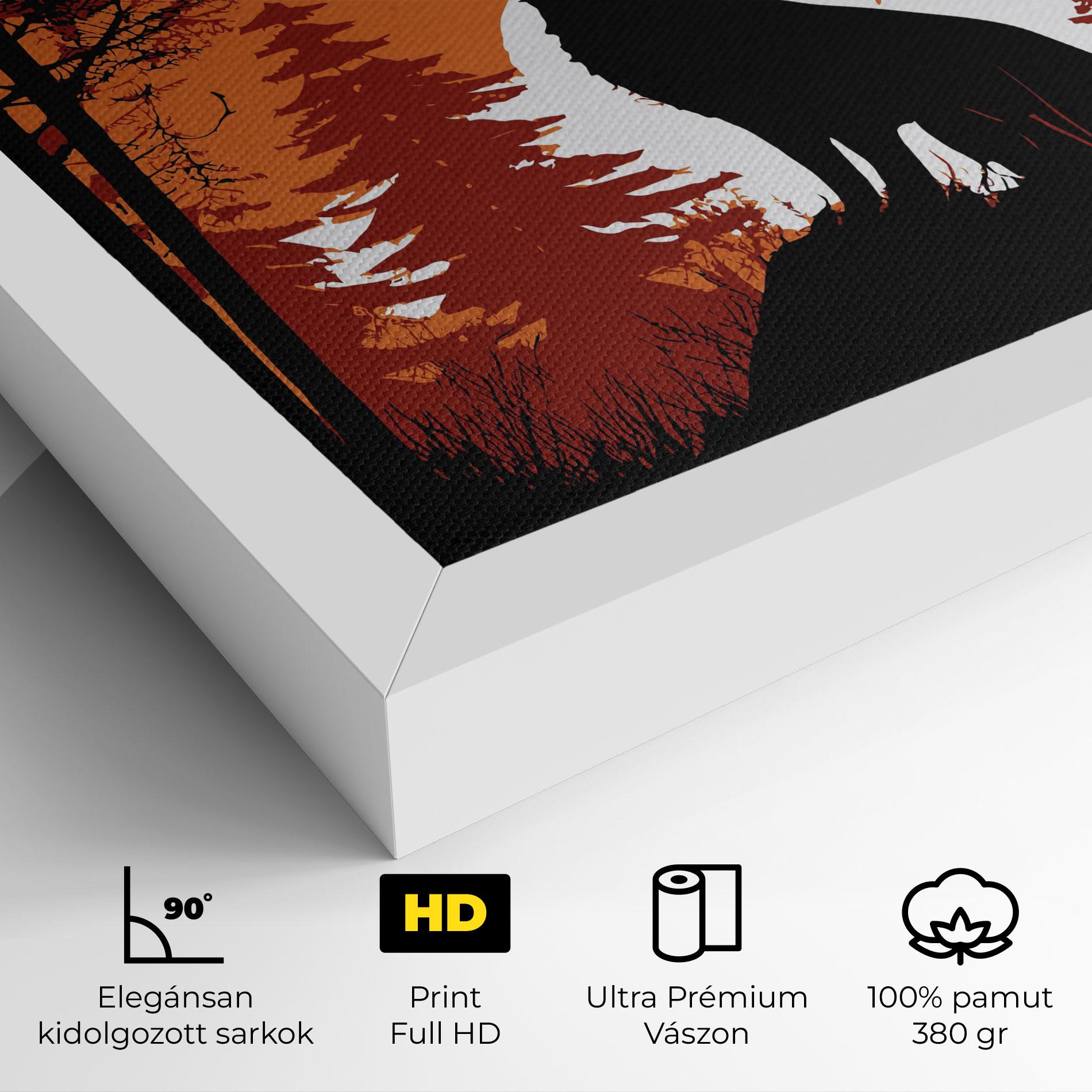 Vászonkép Orange Sky Wolf mockup 4