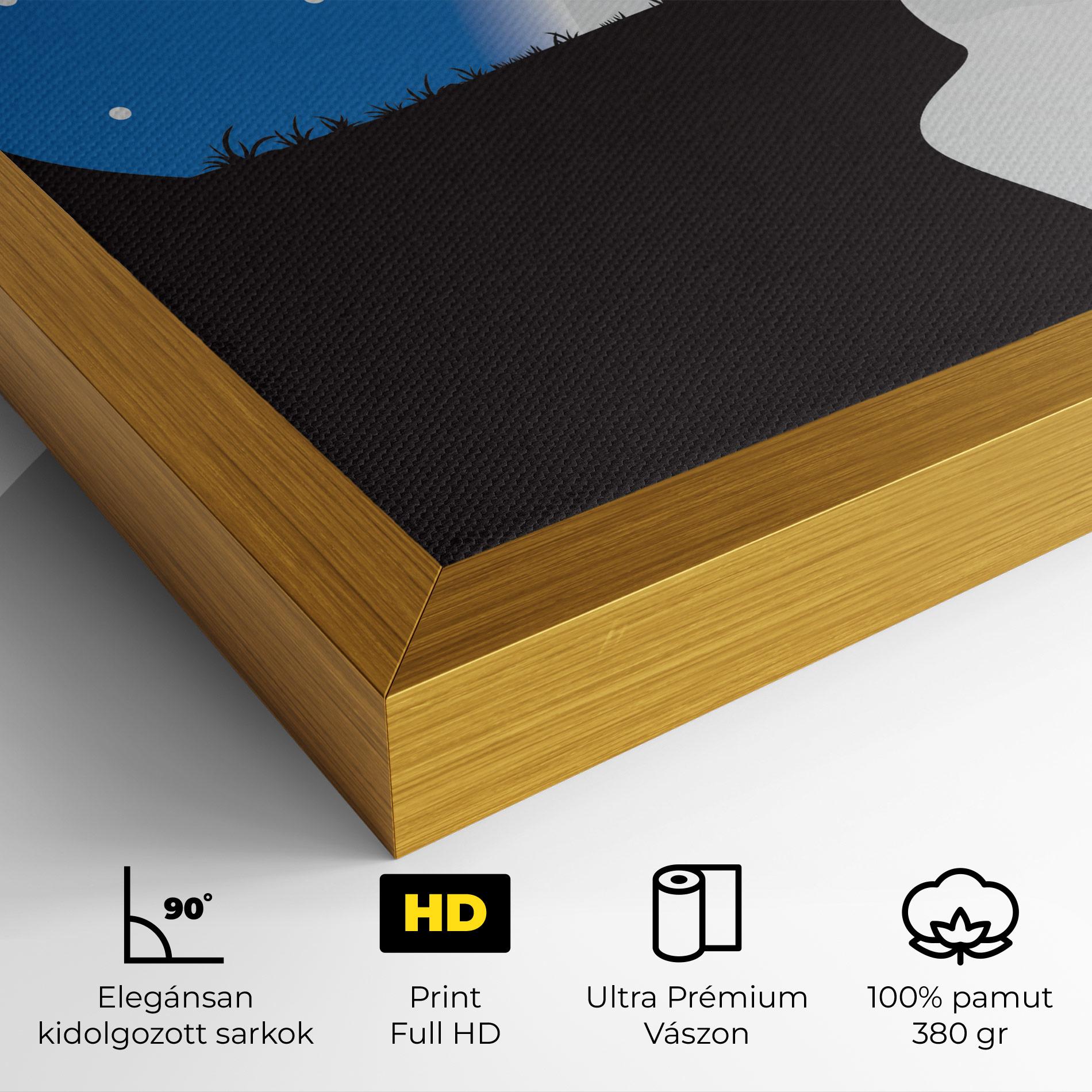 Vászonkép Blue Light Wolf mockup 4