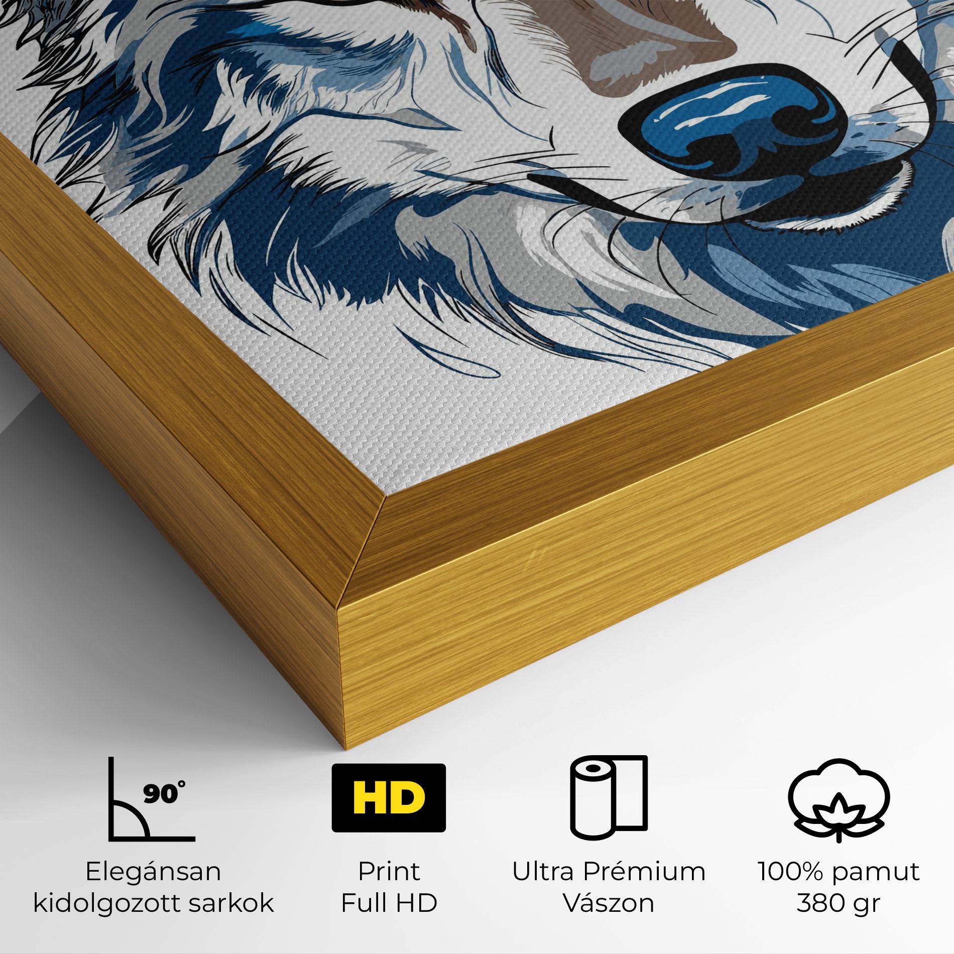 Vászonkép Blue Wolf Head mockup 4