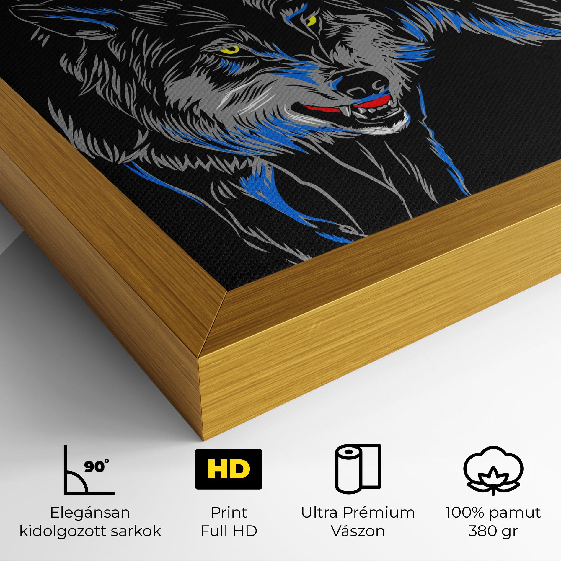 Vászonkép Grey Blue Wolf mockup 4