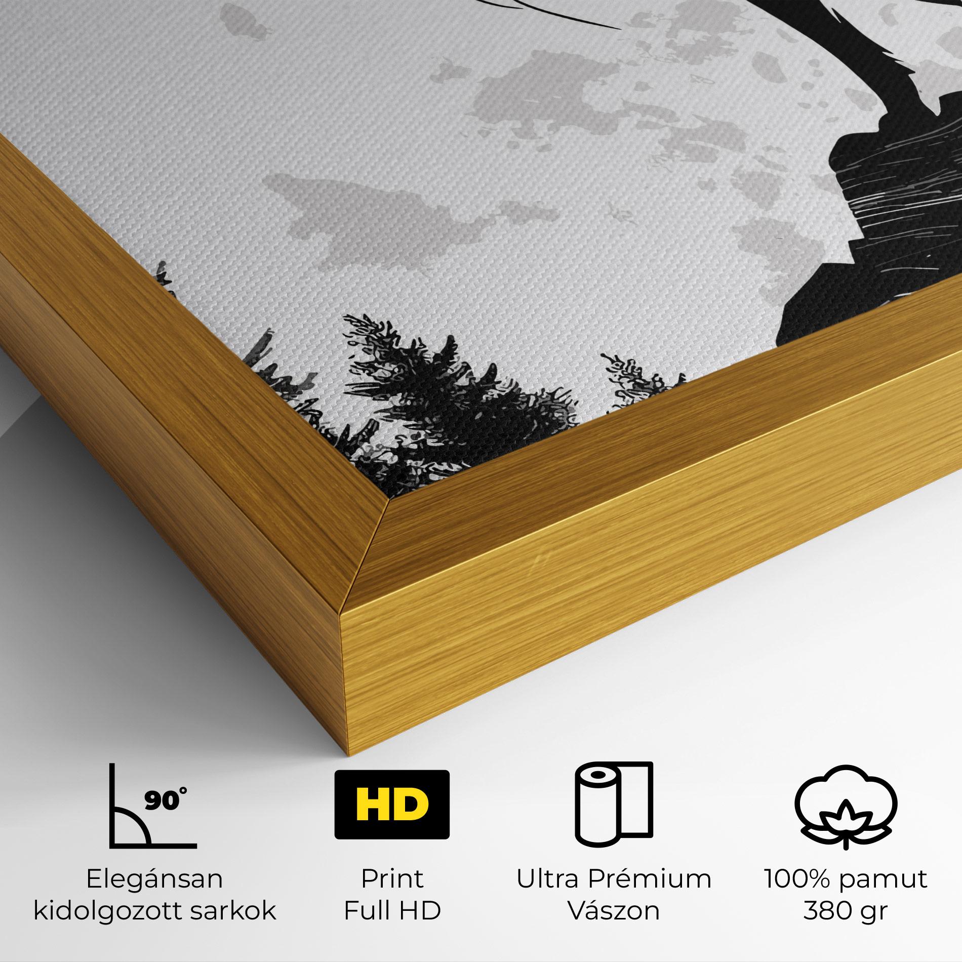 Vászonkép Grey Moon Wolf mockup 4