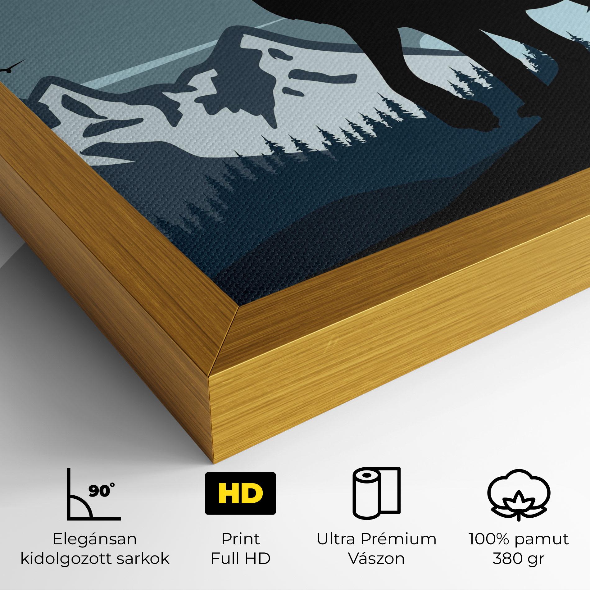 Vászonkép Hill Wolf mockup 4