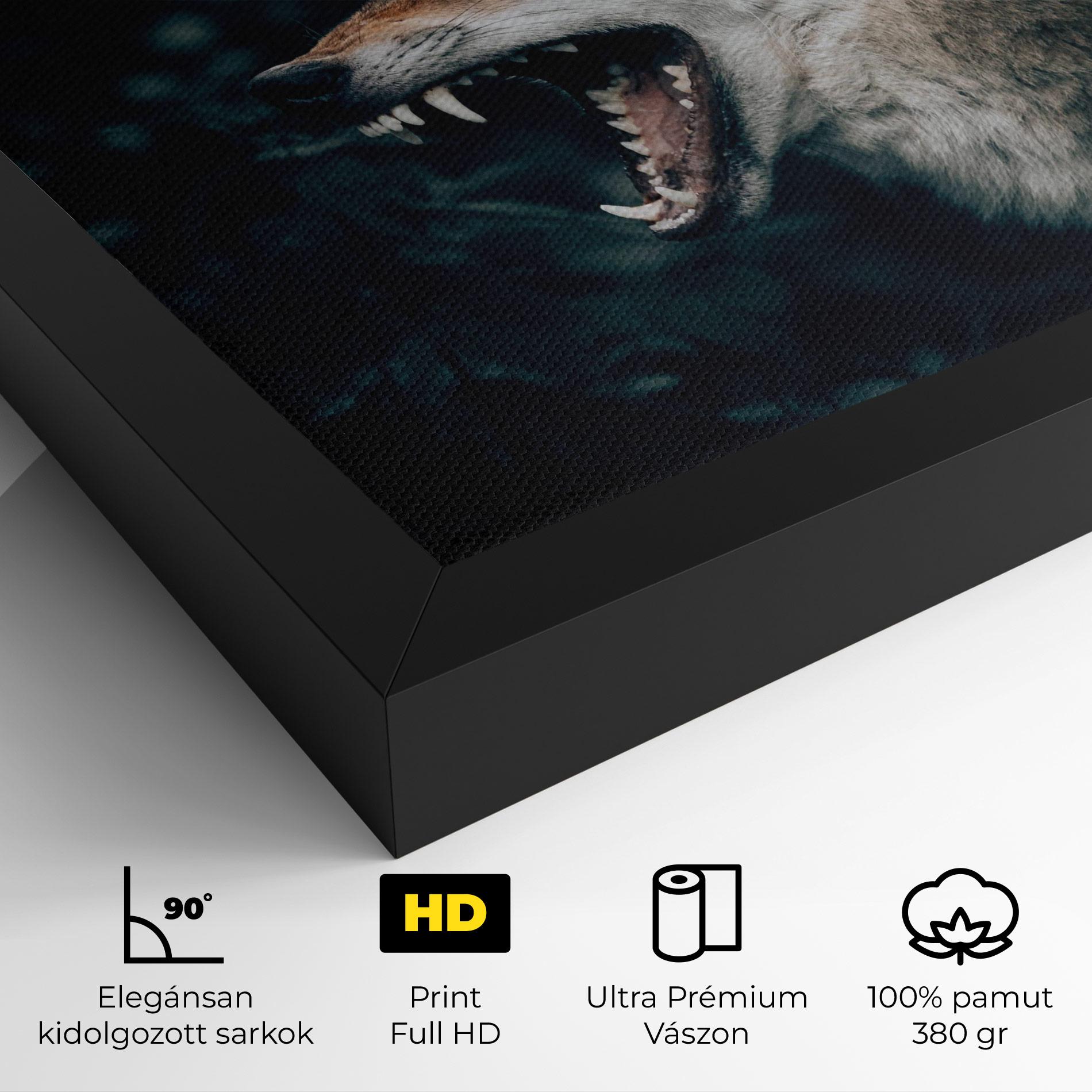 Vászonkép Angry Wolf In The Forest mockup 4