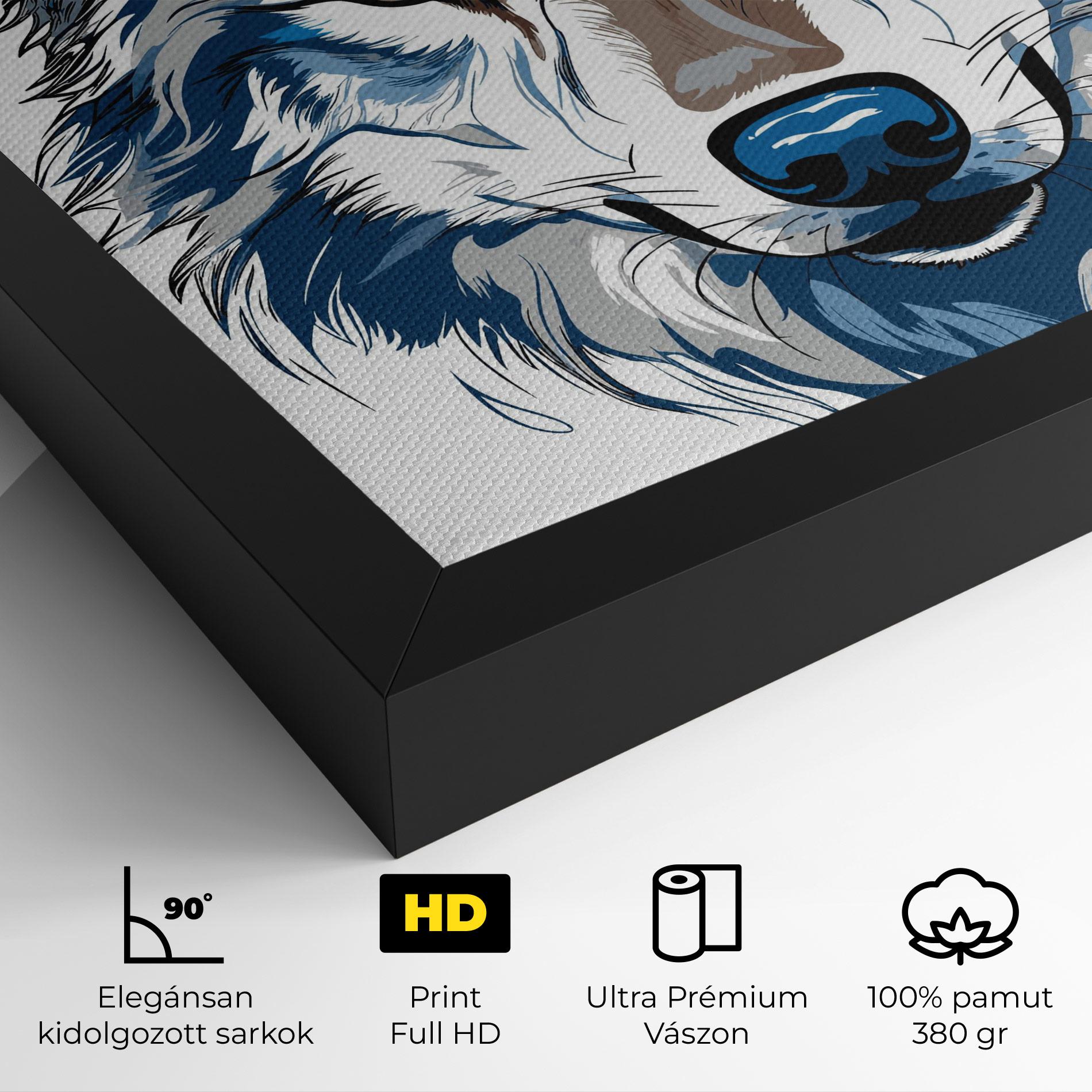 Vászonkép Blue Wolf Head mockup 4