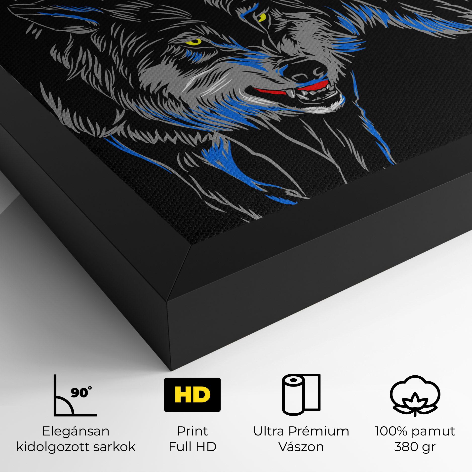 Vászonkép Grey Blue Wolf mockup 4