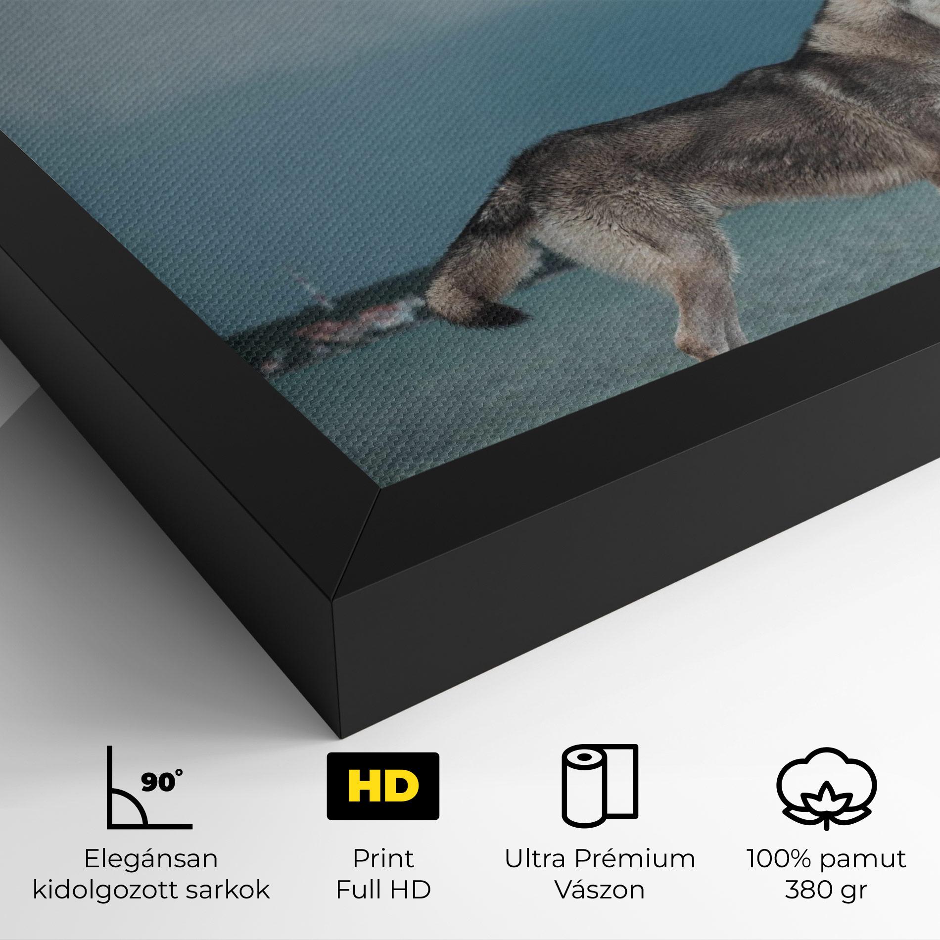 Vászonkép Grey Wolf Looking mockup 4