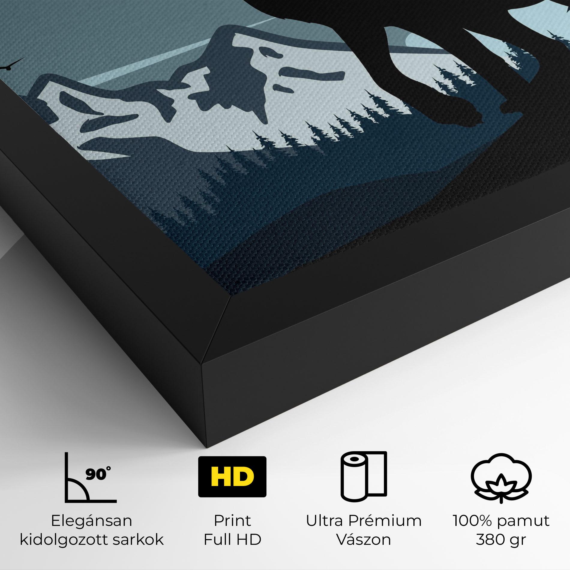 Vászonkép Hill Wolf mockup 4