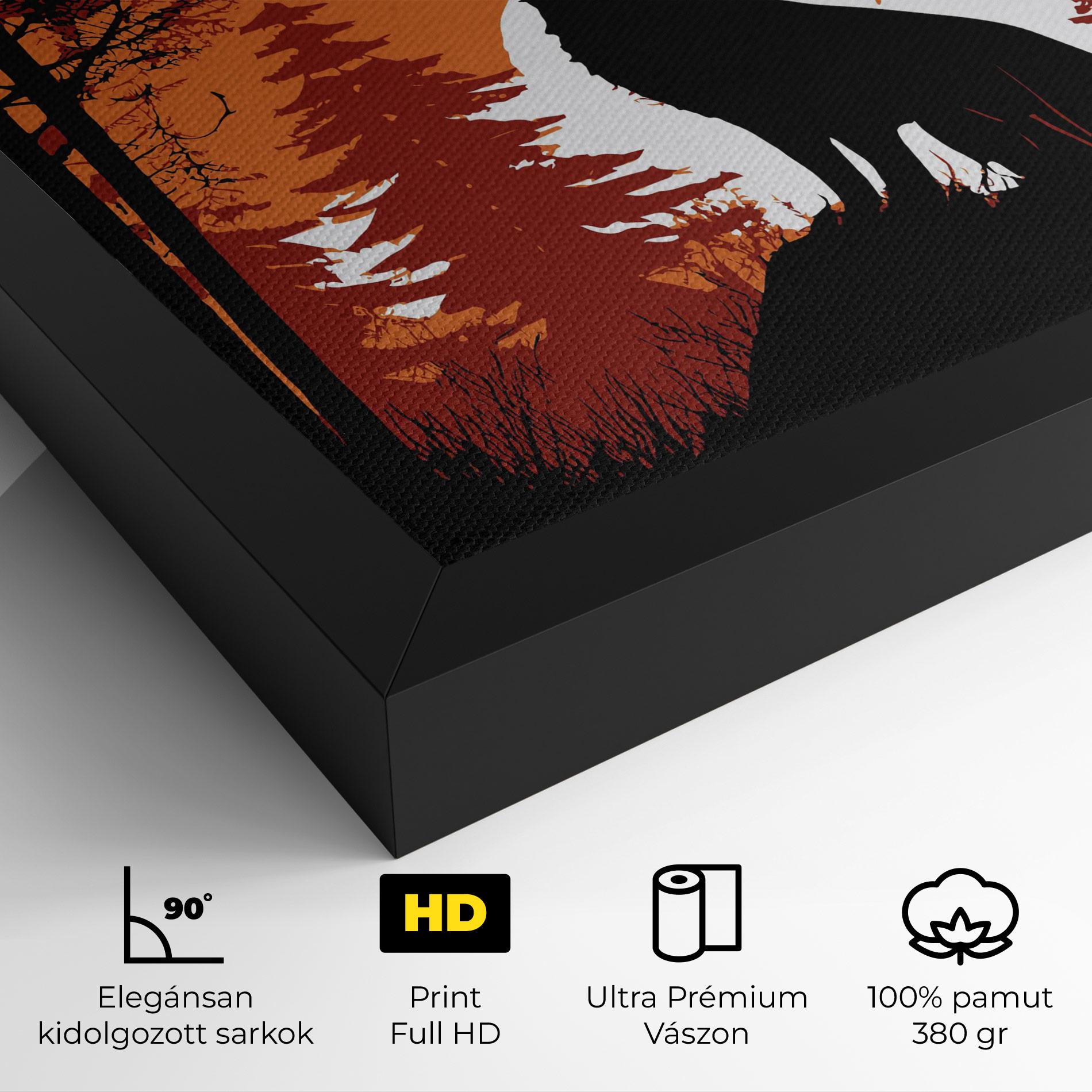 Vászonkép Orange Sky Wolf mockup 4