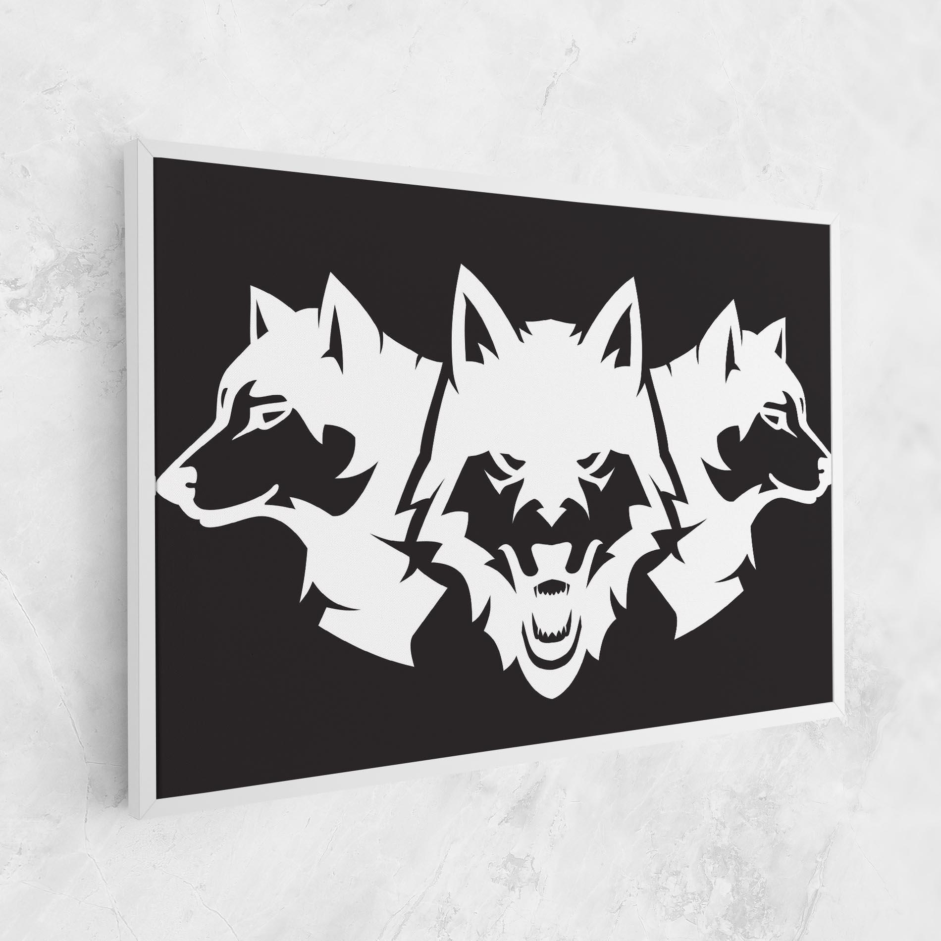 Vászonkép 3 Wolf Heads mockup 1