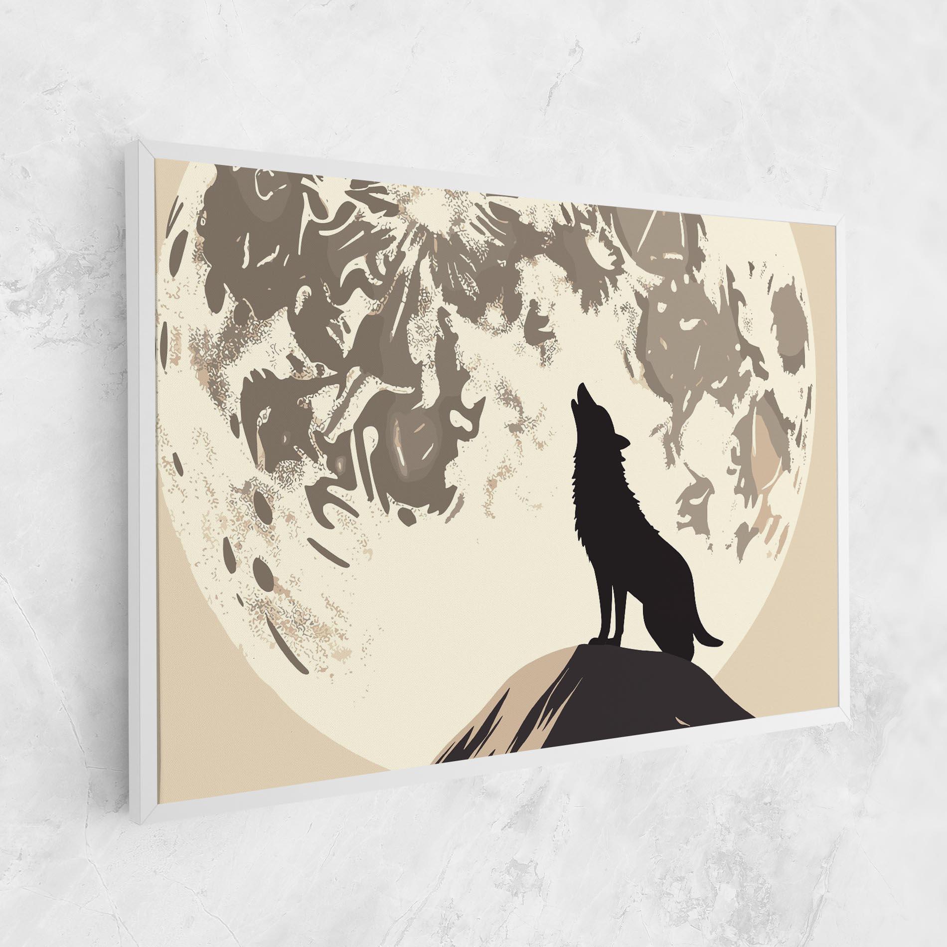 Vászonkép Cream Moon Wolf mockup 1