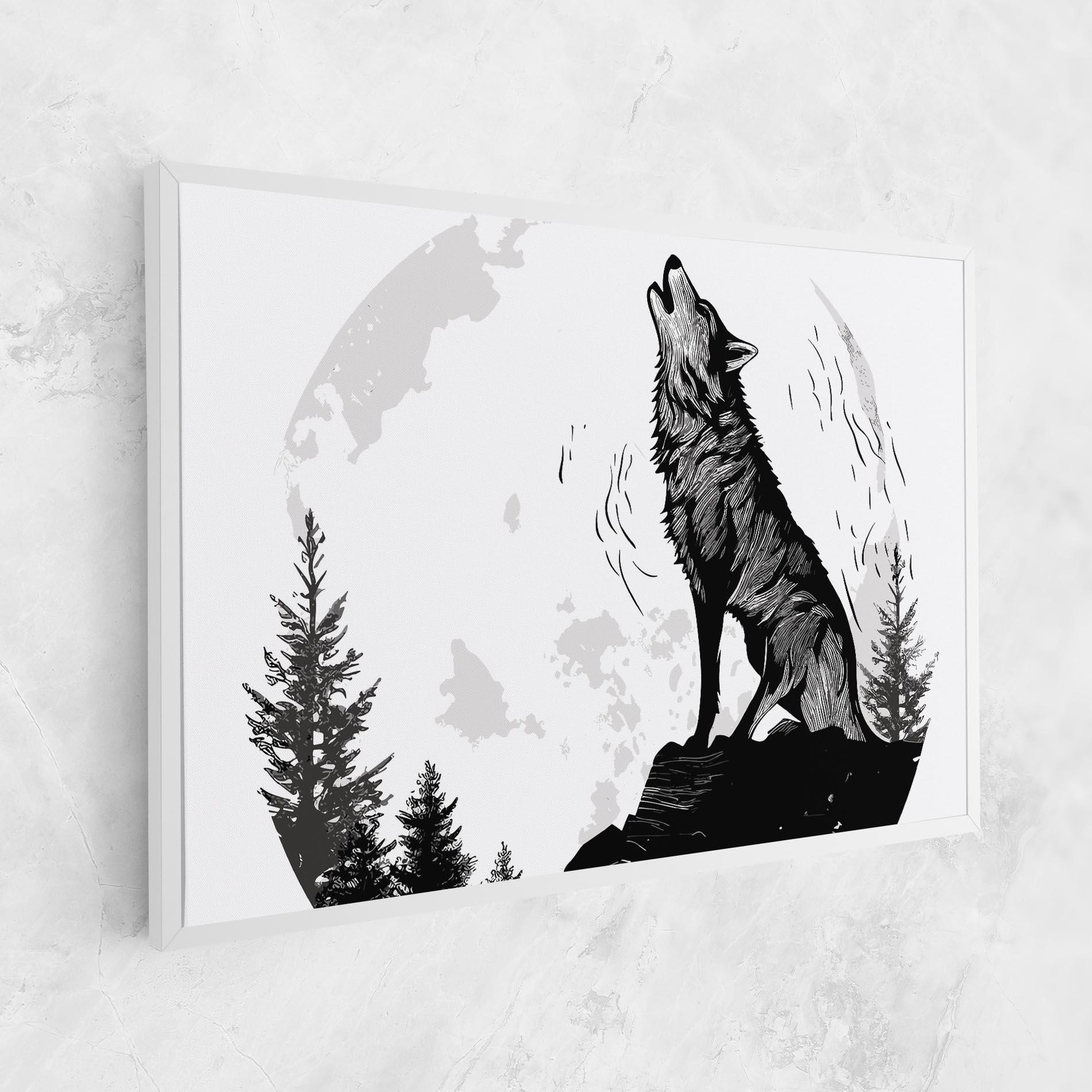 Vászonkép Grey Moon Wolf mockup 1