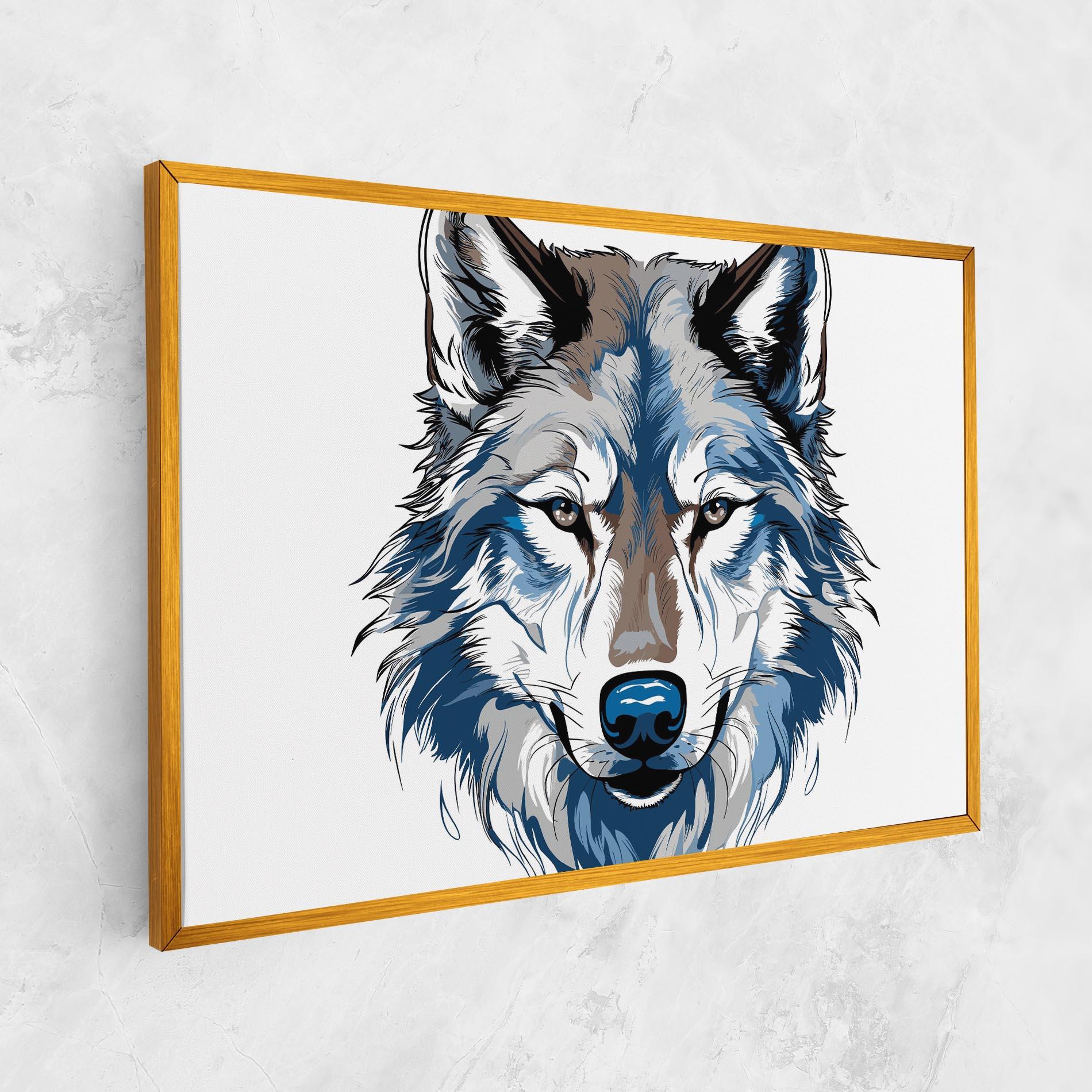 Vászonkép Blue Wolf Head mockup 1