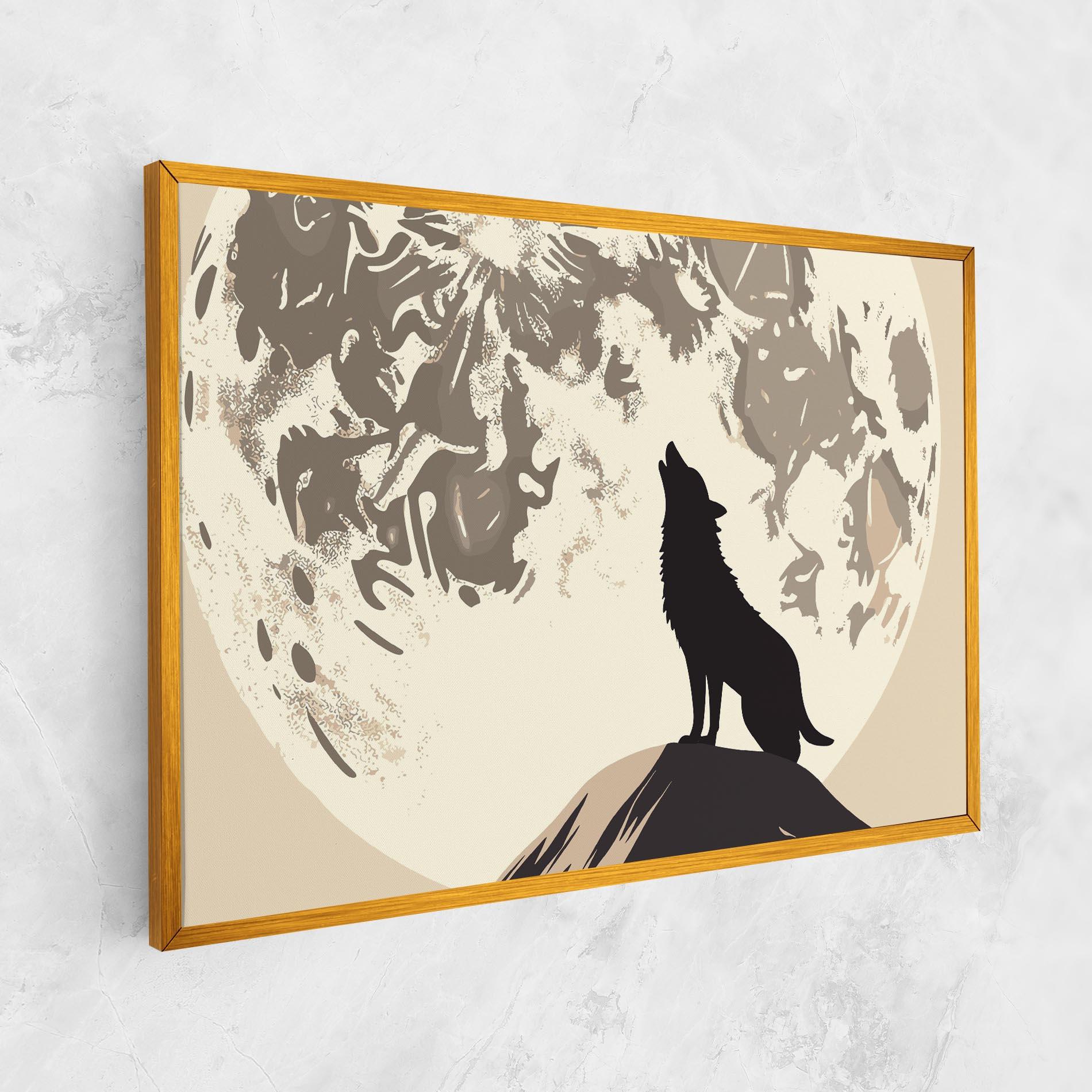 Vászonkép Cream Moon Wolf mockup 1