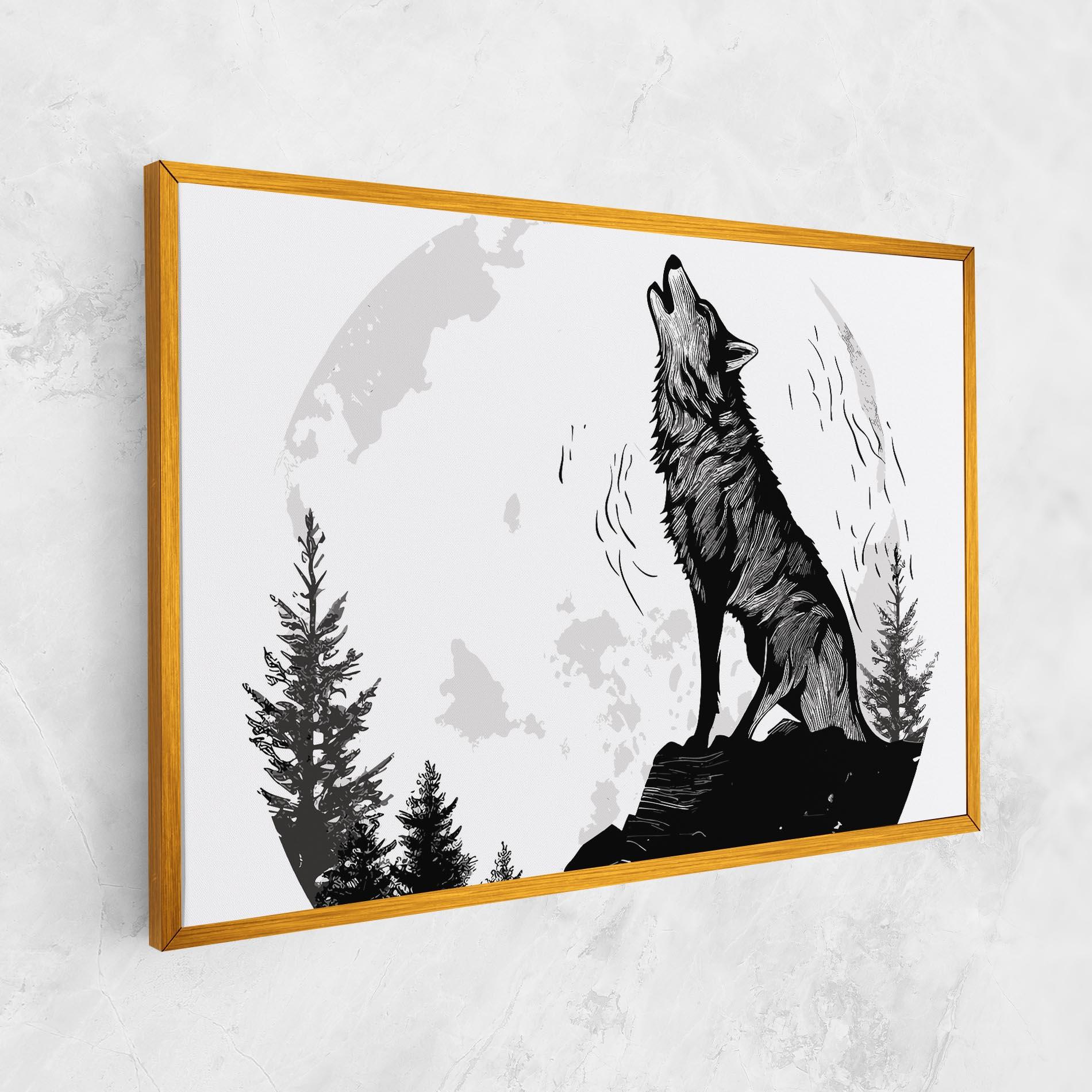 Vászonkép Grey Moon Wolf mockup 1