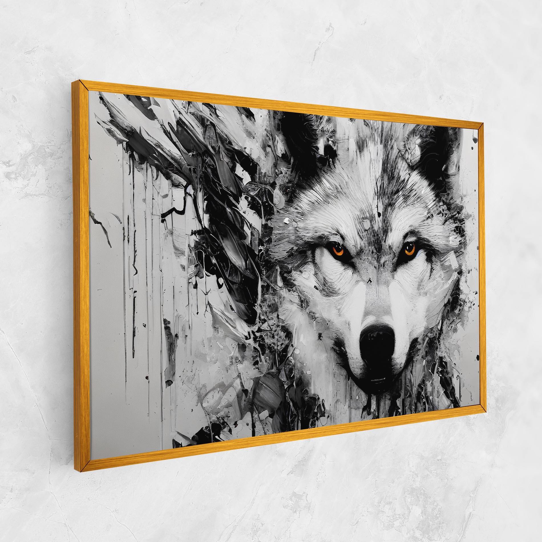 Vászonkép Grey Wolf Portrait mockup 1