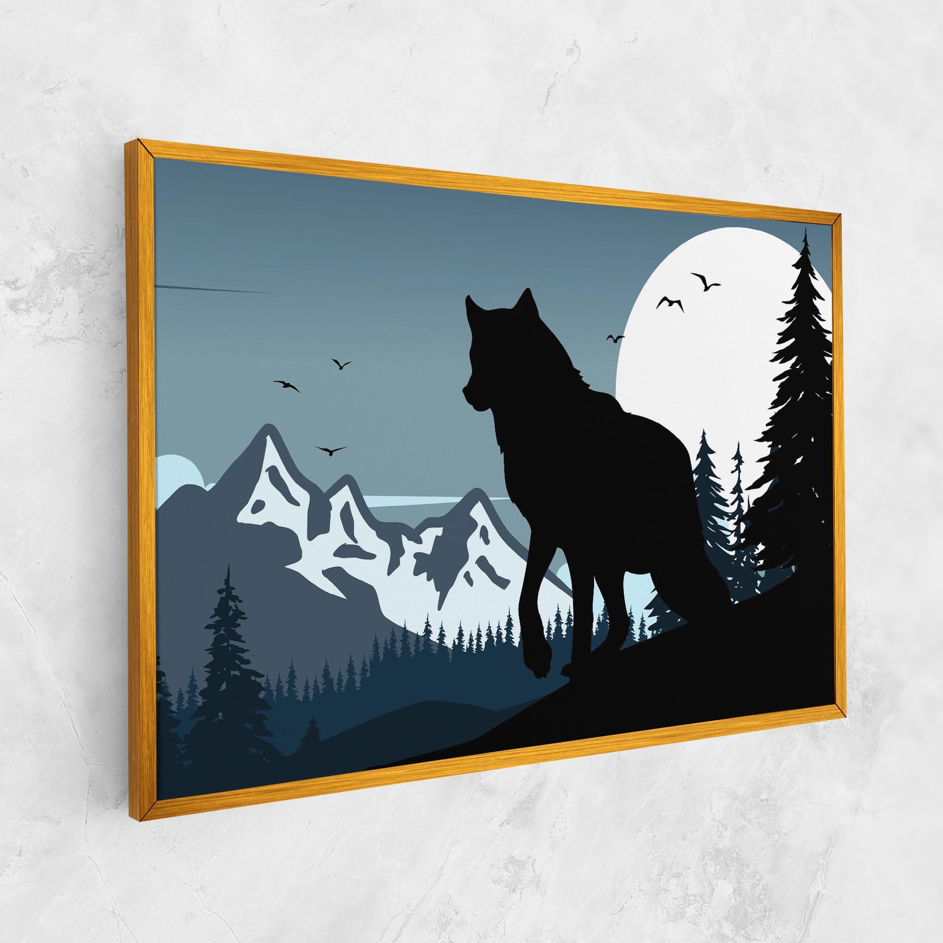 Vászonkép Hill Wolf mockup 1