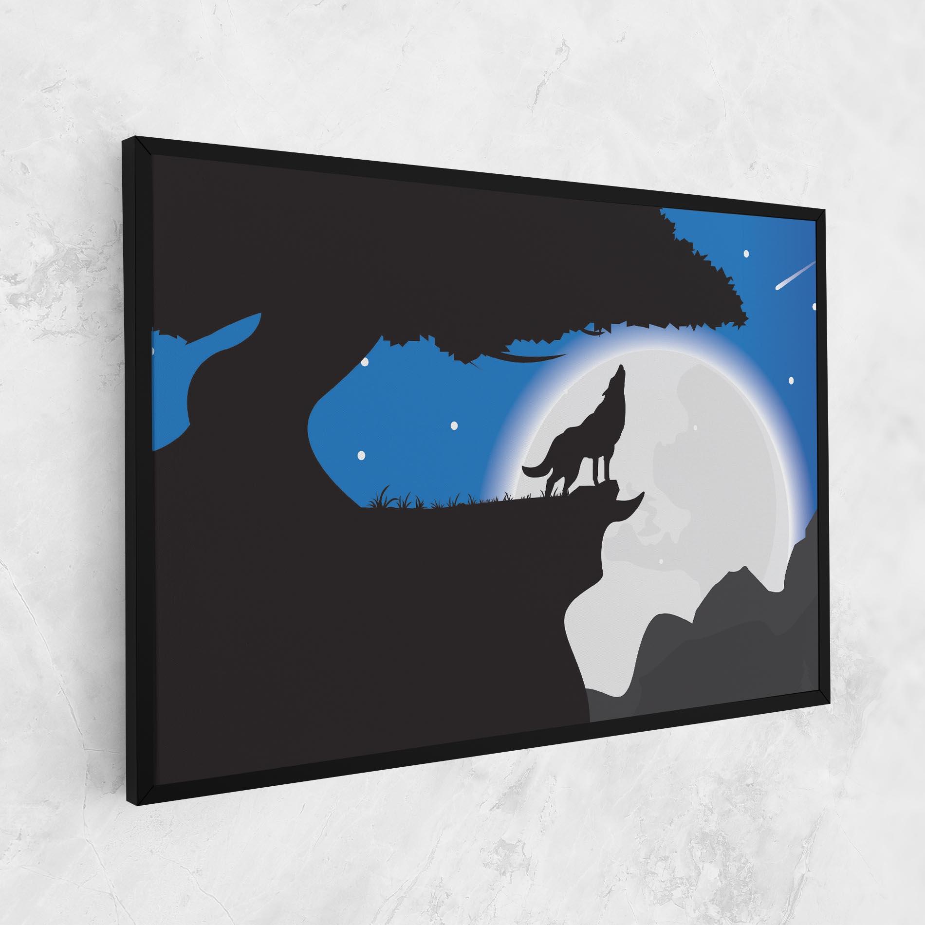 Vászonkép Blue Light Wolf mockup 1