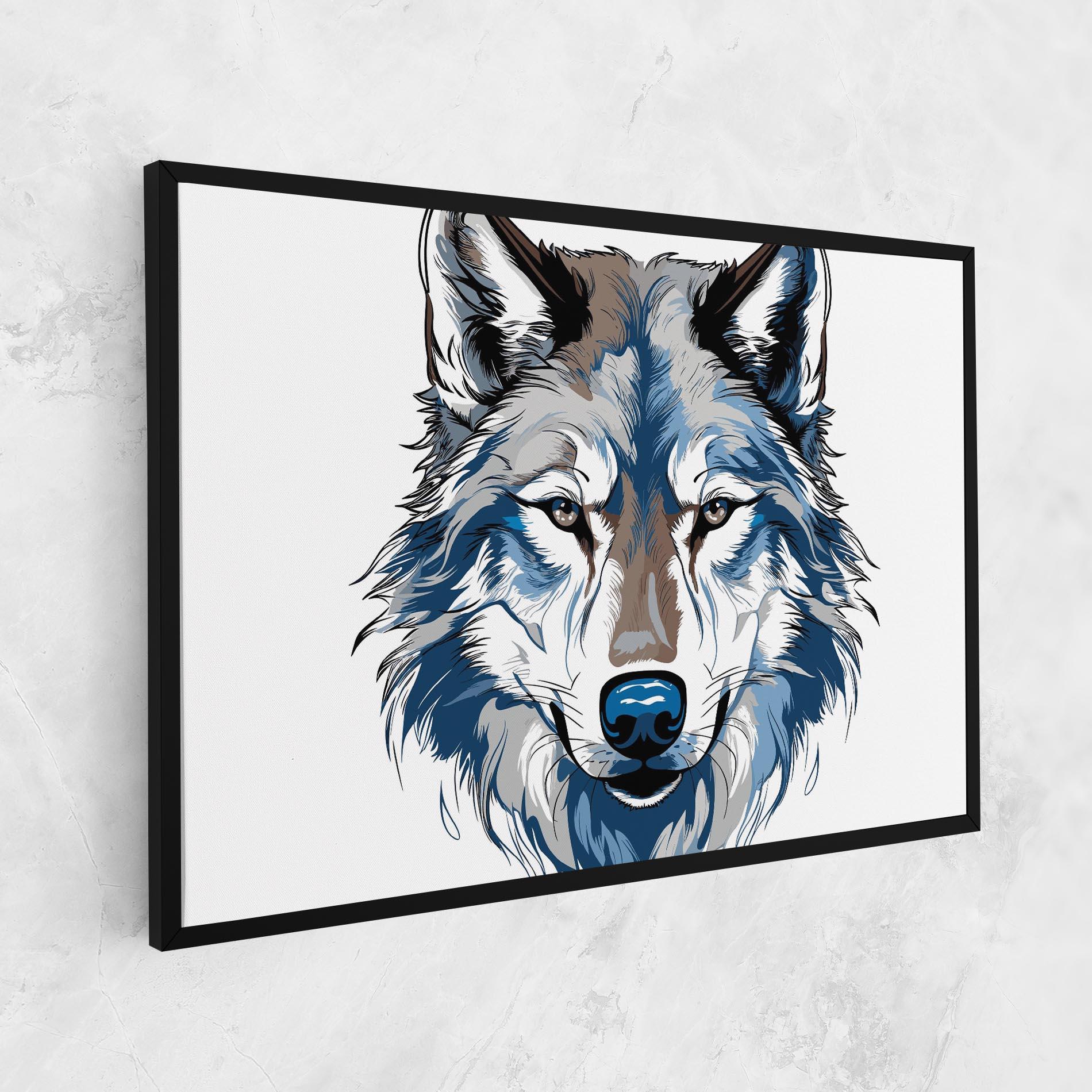 Vászonkép Blue Wolf Head mockup 1