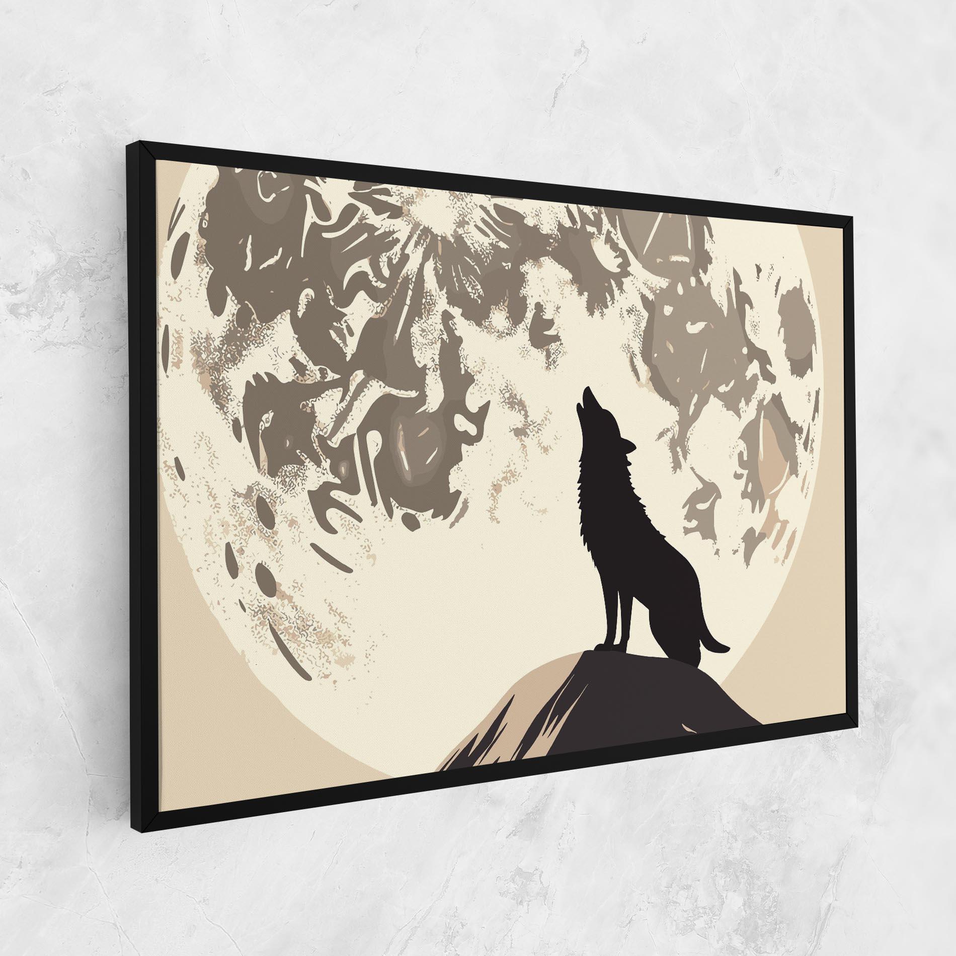 Vászonkép Cream Moon Wolf mockup 1