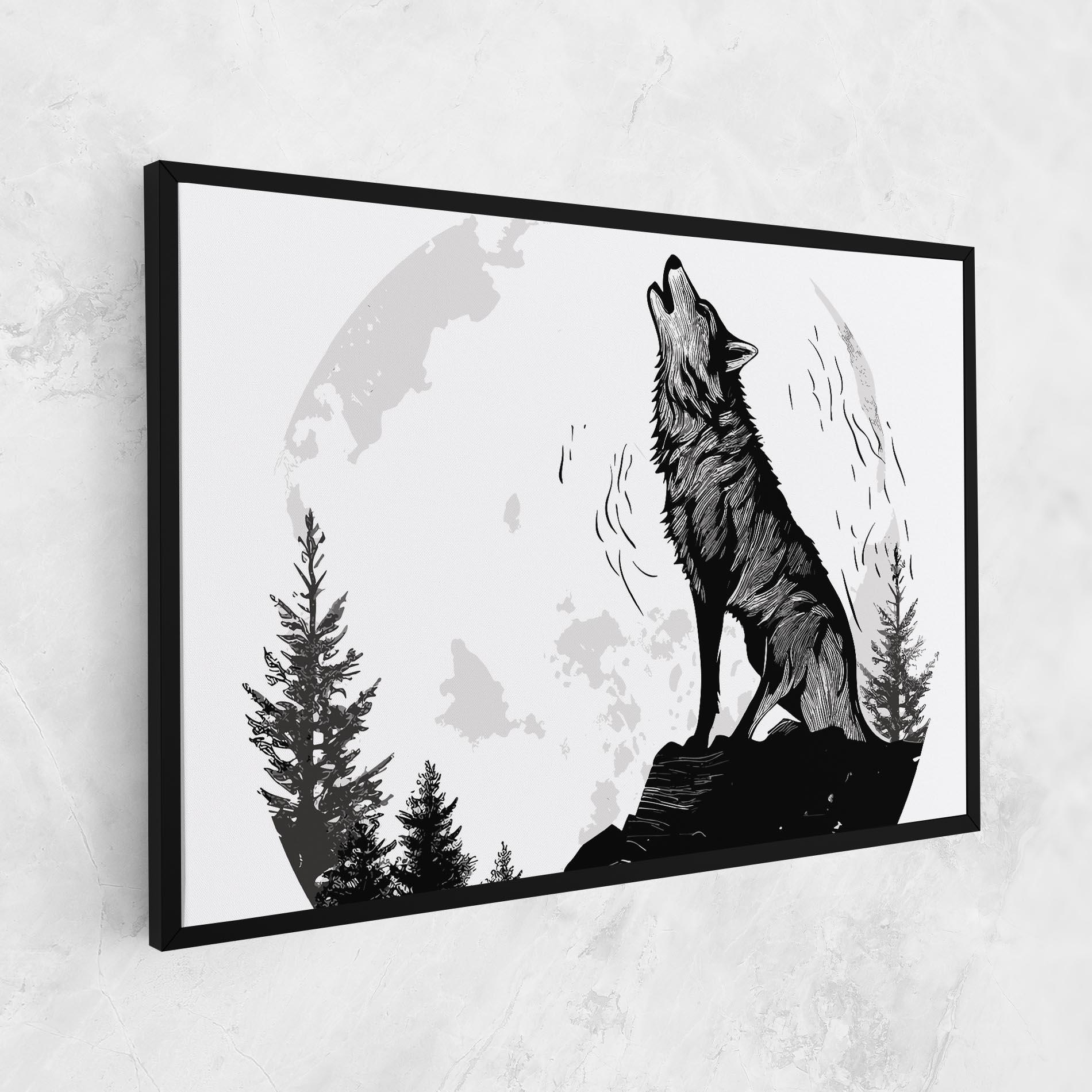 Vászonkép Grey Moon Wolf mockup 1