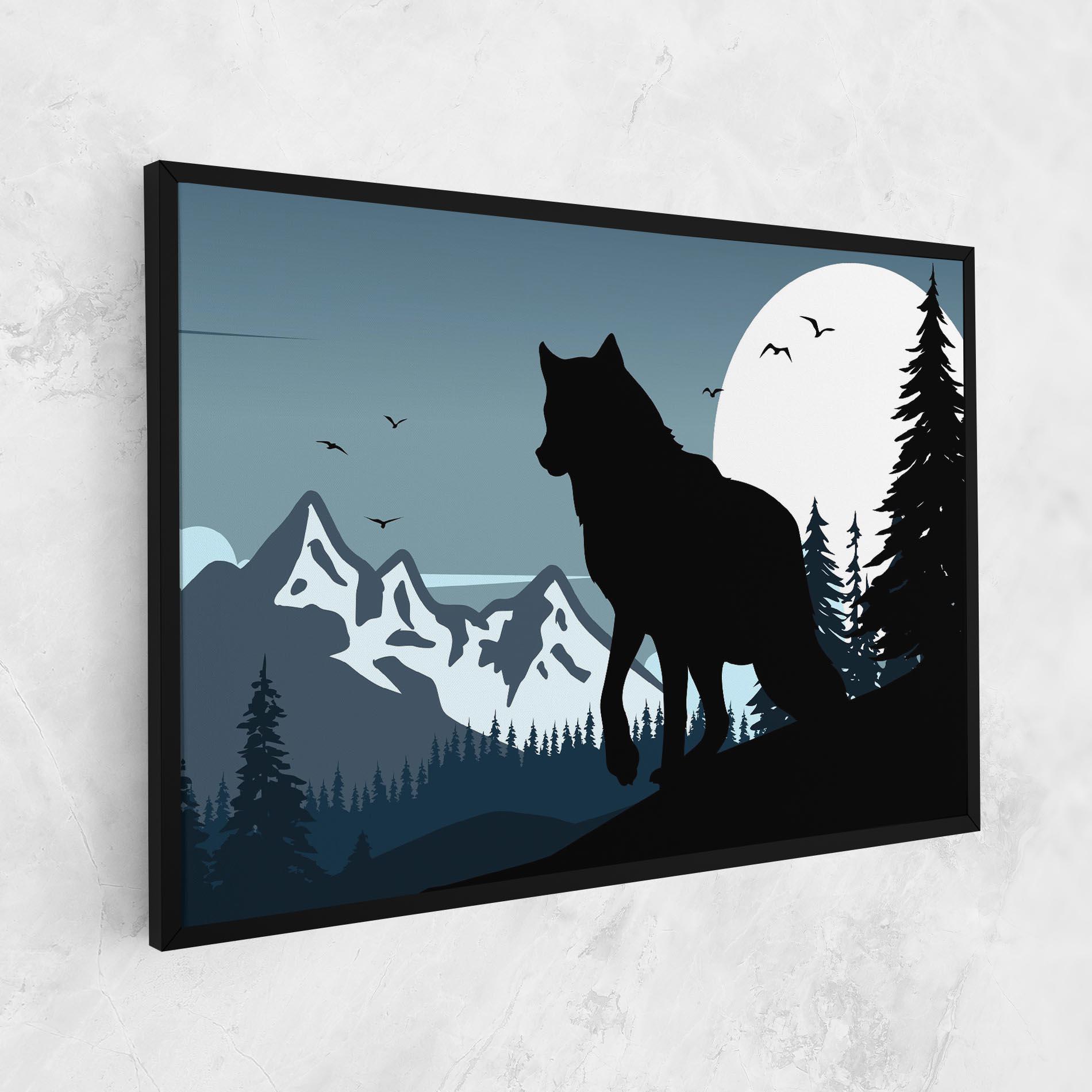 Vászonkép Hill Wolf mockup 1