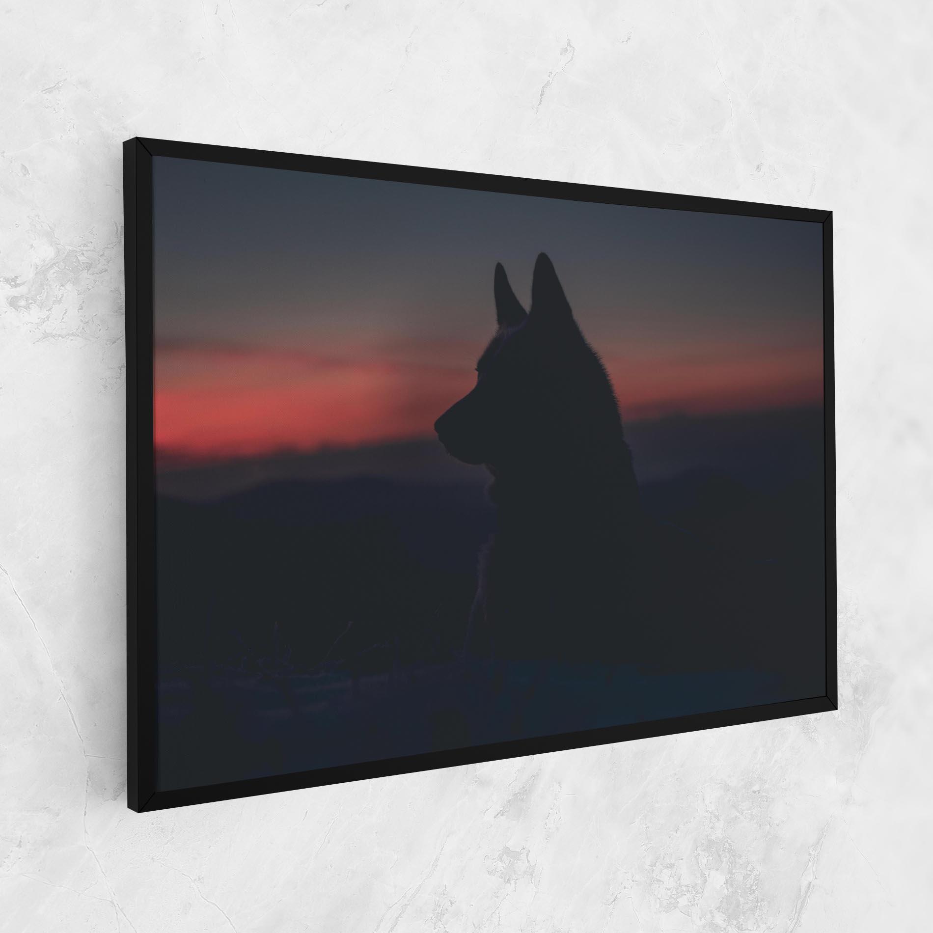 Vászonkép Wolf Shillouette mockup 1