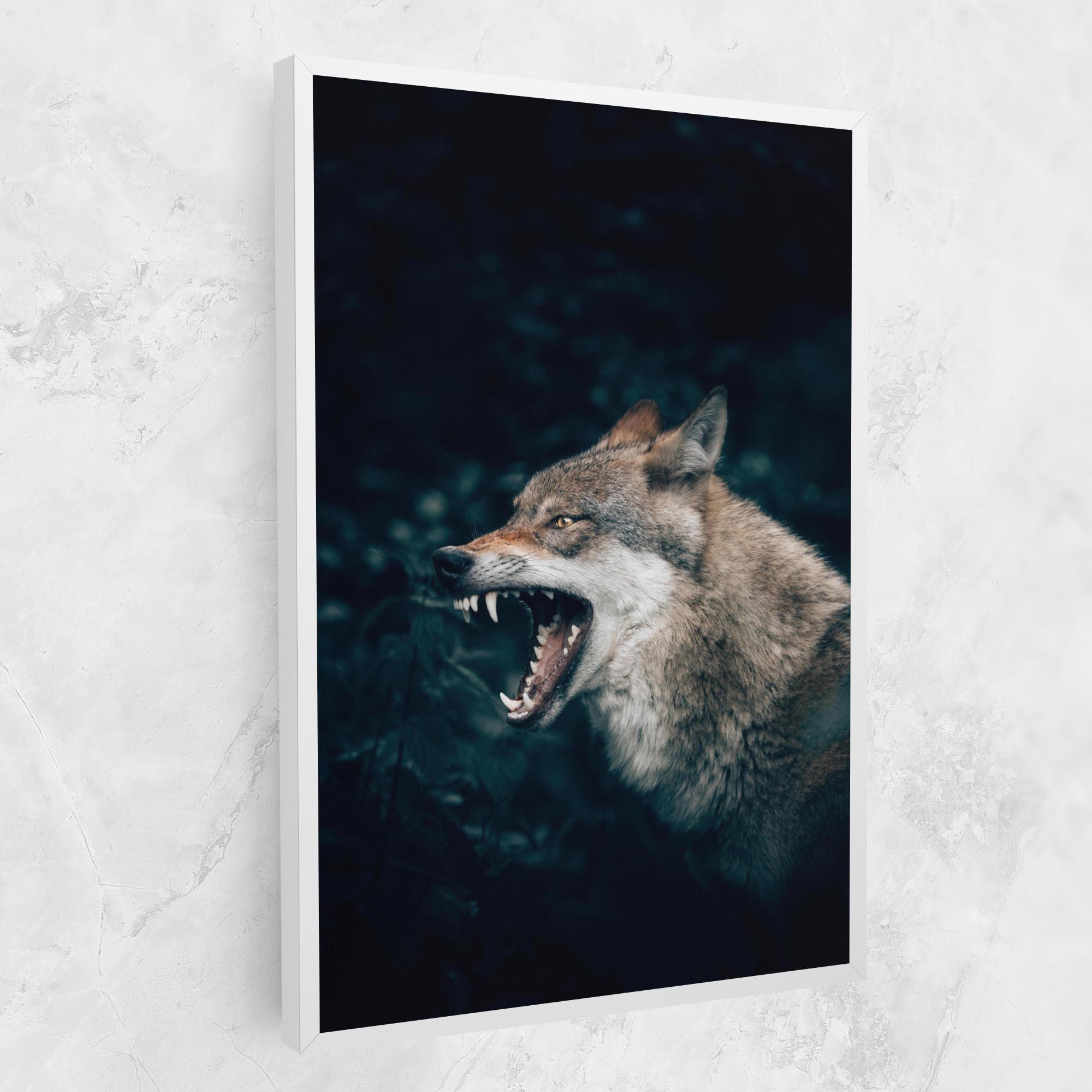 Vászonkép Angry Wolf In The Forest mockup 1