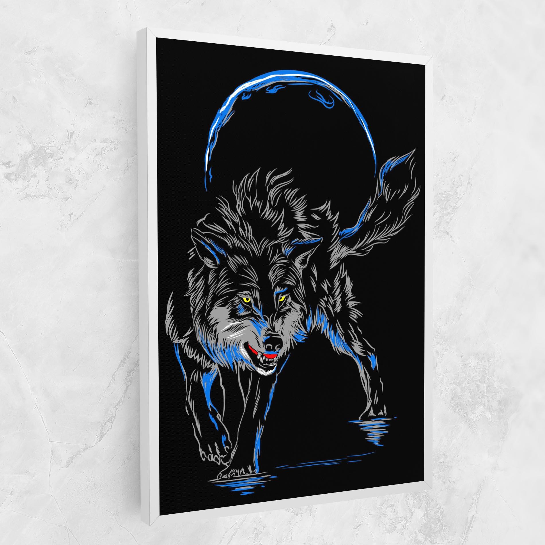 Vászonkép Grey Blue Wolf mockup 1