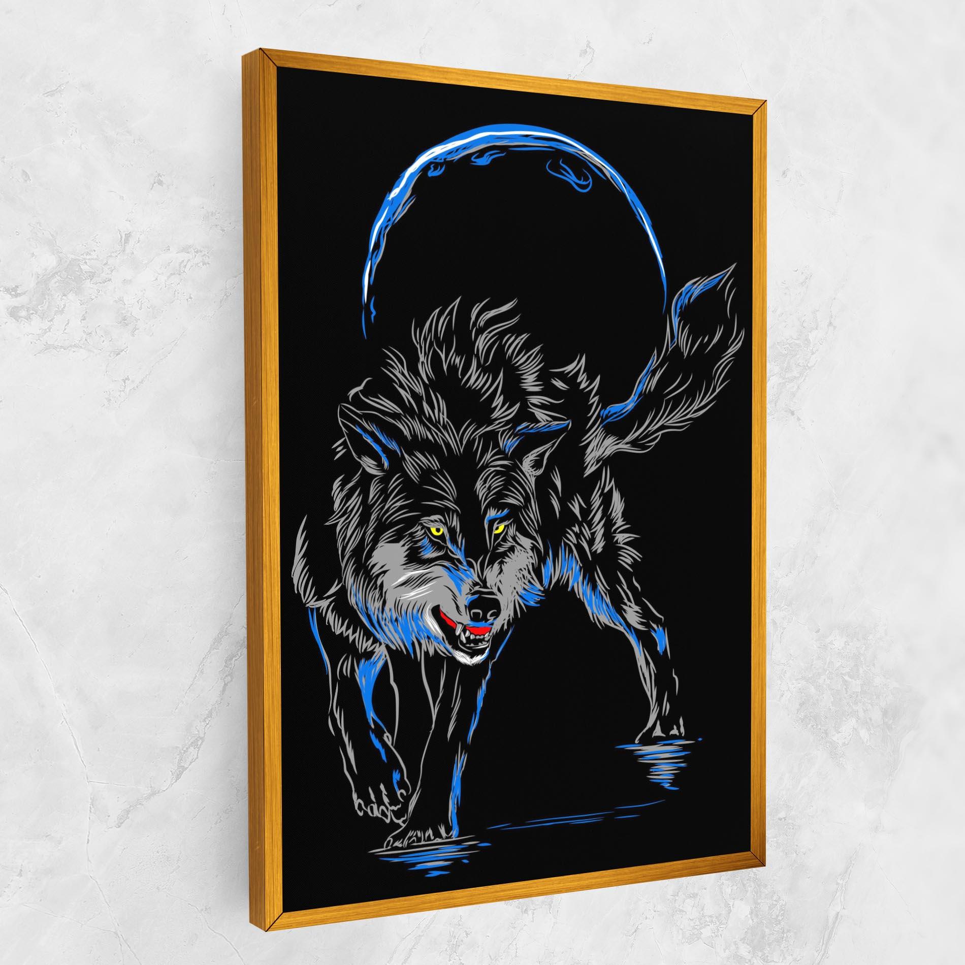 Vászonkép Grey Blue Wolf mockup 1