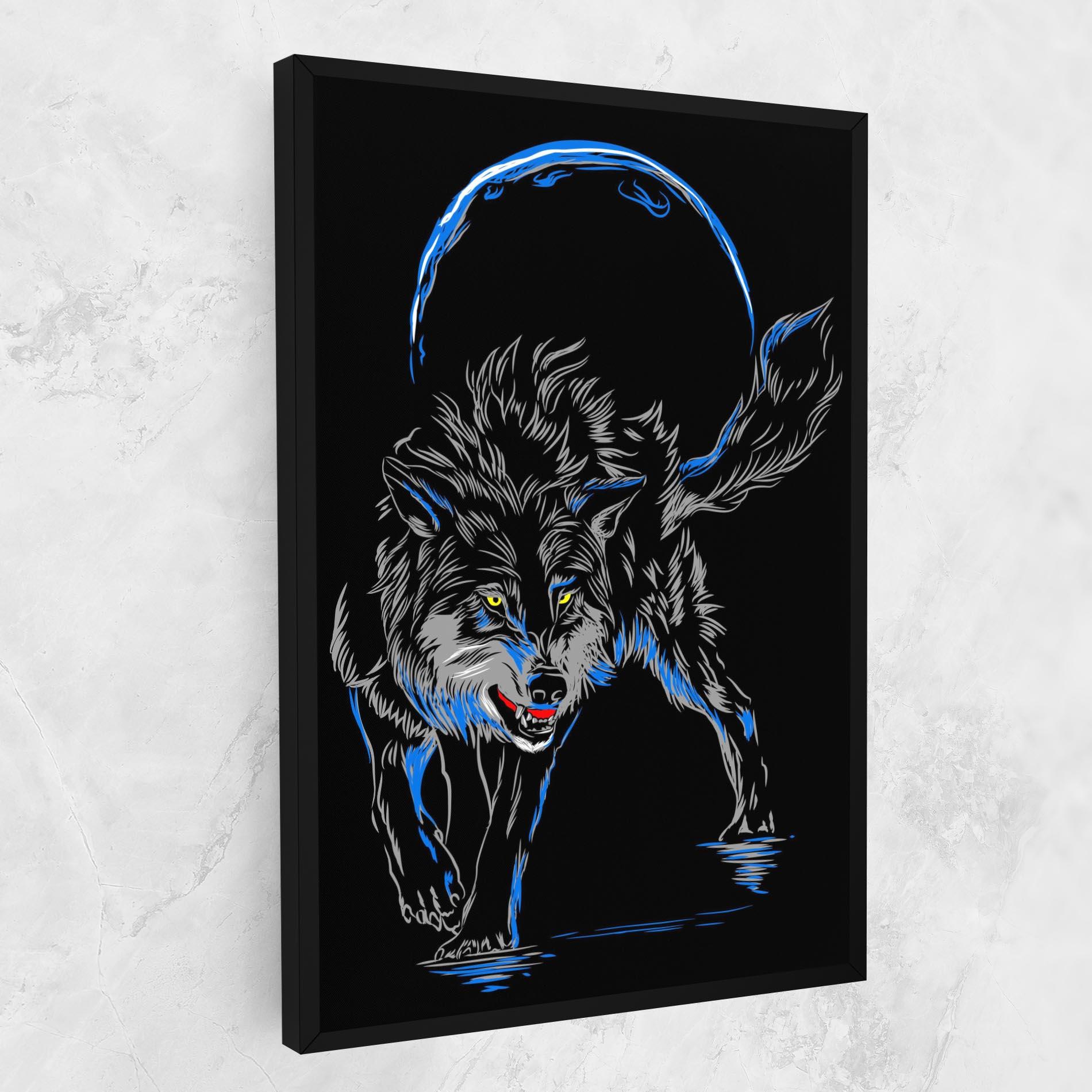 Vászonkép Grey Blue Wolf mockup 1