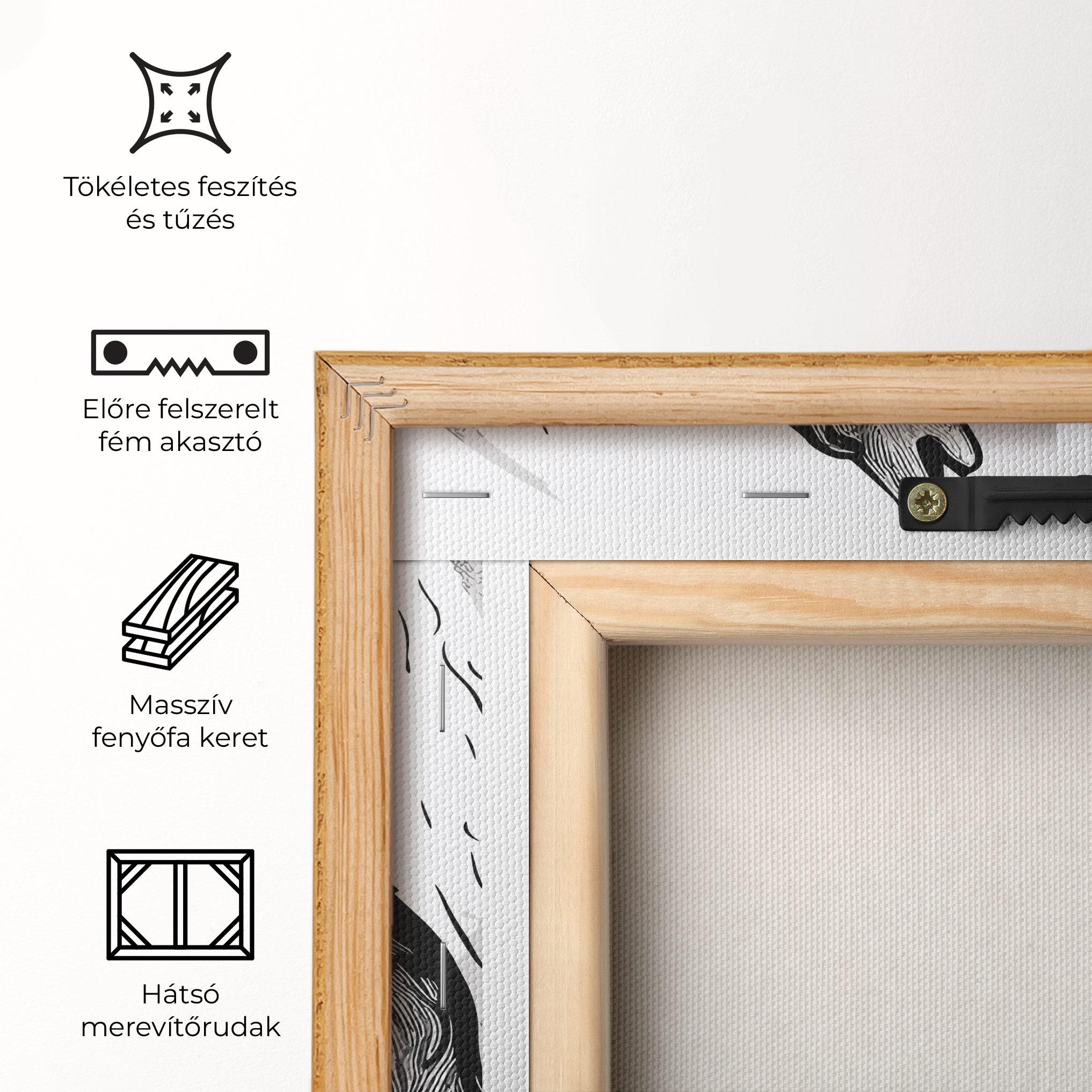 Vászonkép Grey Moon Wolf mockup 5