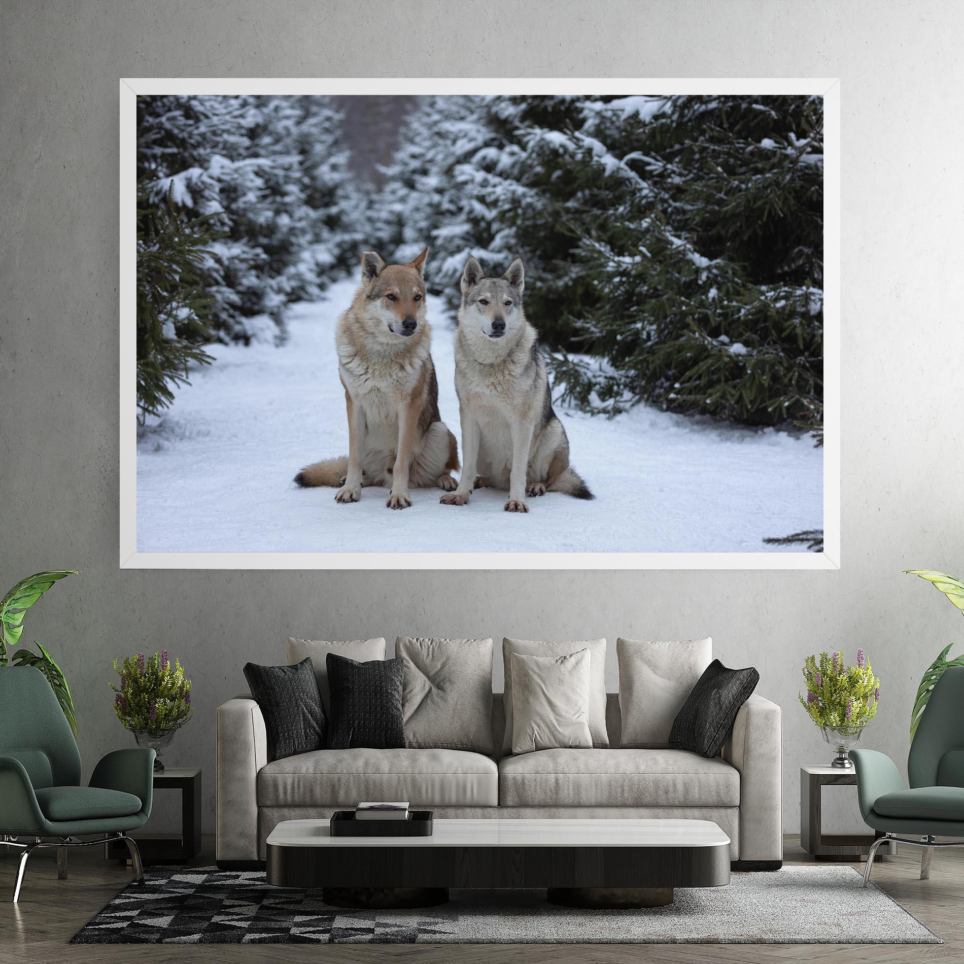 Vászonkép 2 Wolfs Sitting mockup 7