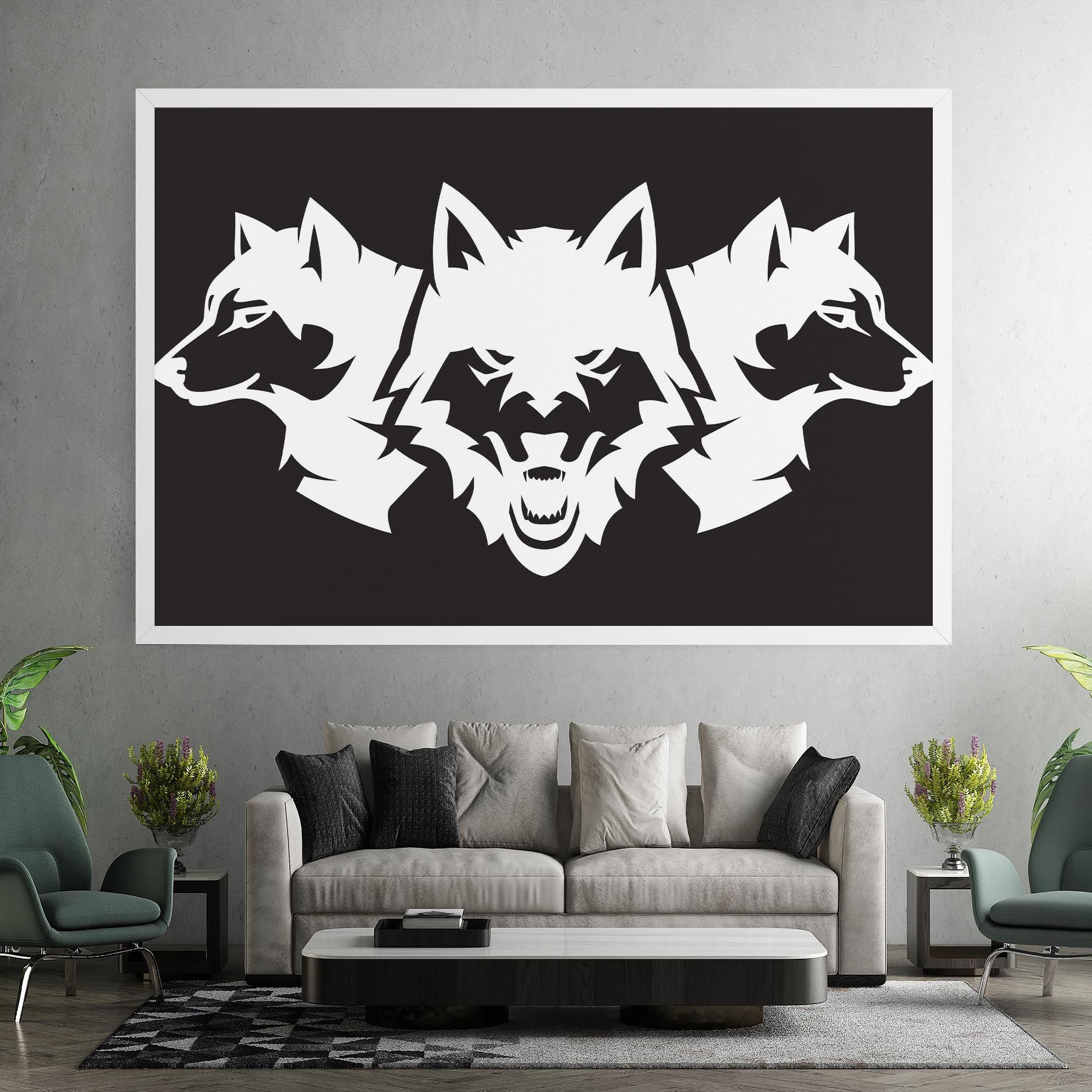3 Wolf Heads mockup 7