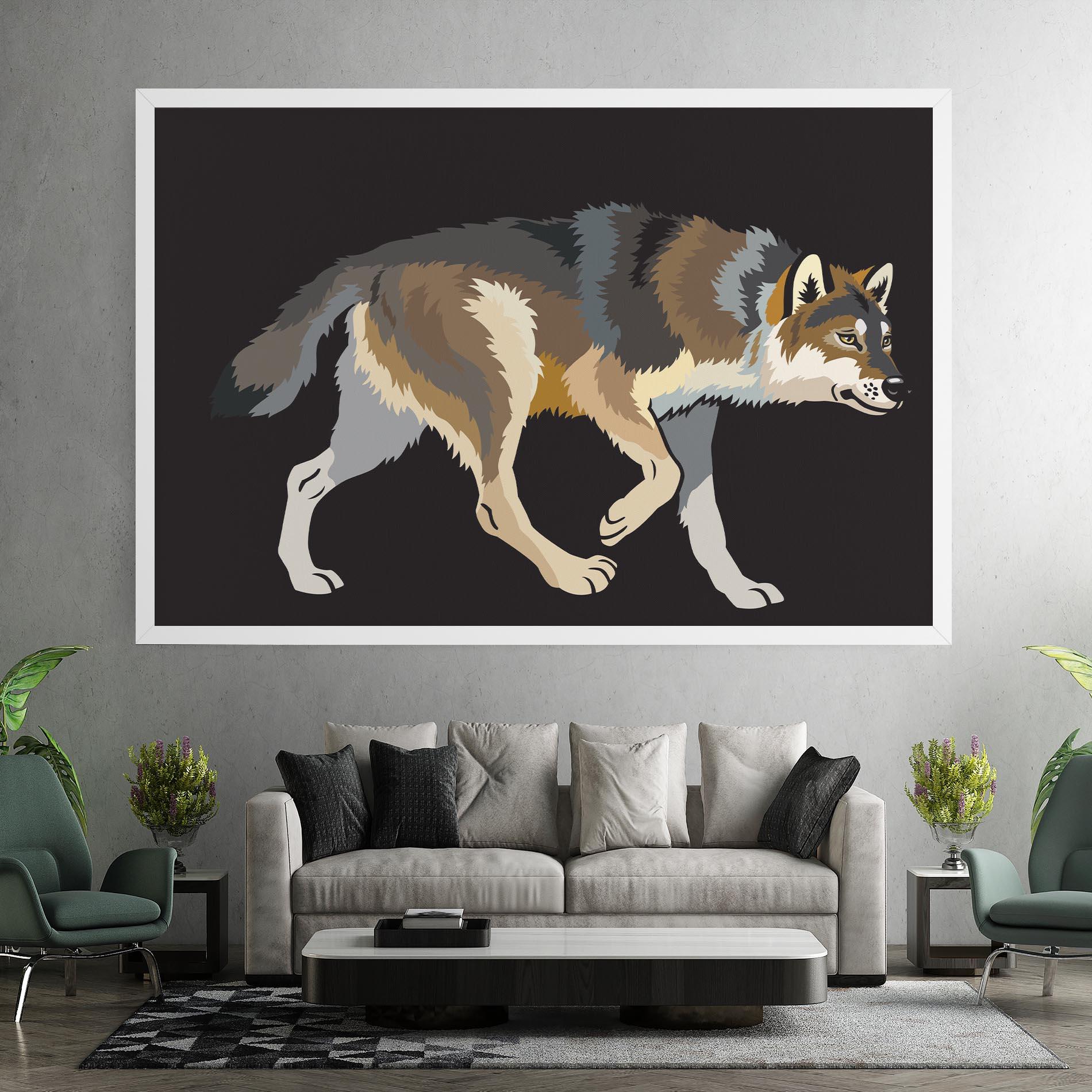 Vászonkép Cartoon Wolf mockup 7