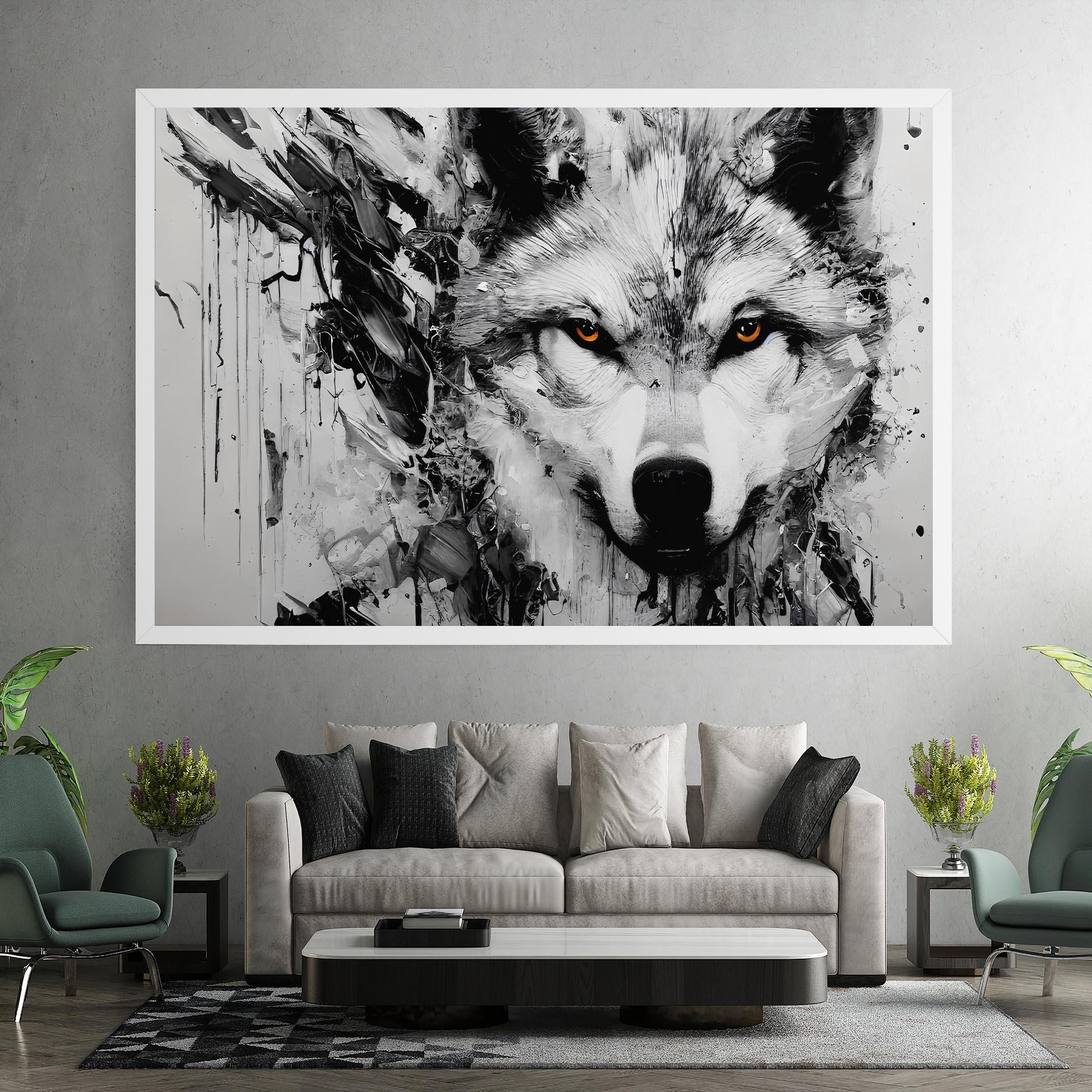 Vászonkép Grey Wolf Portrait mockup 7
