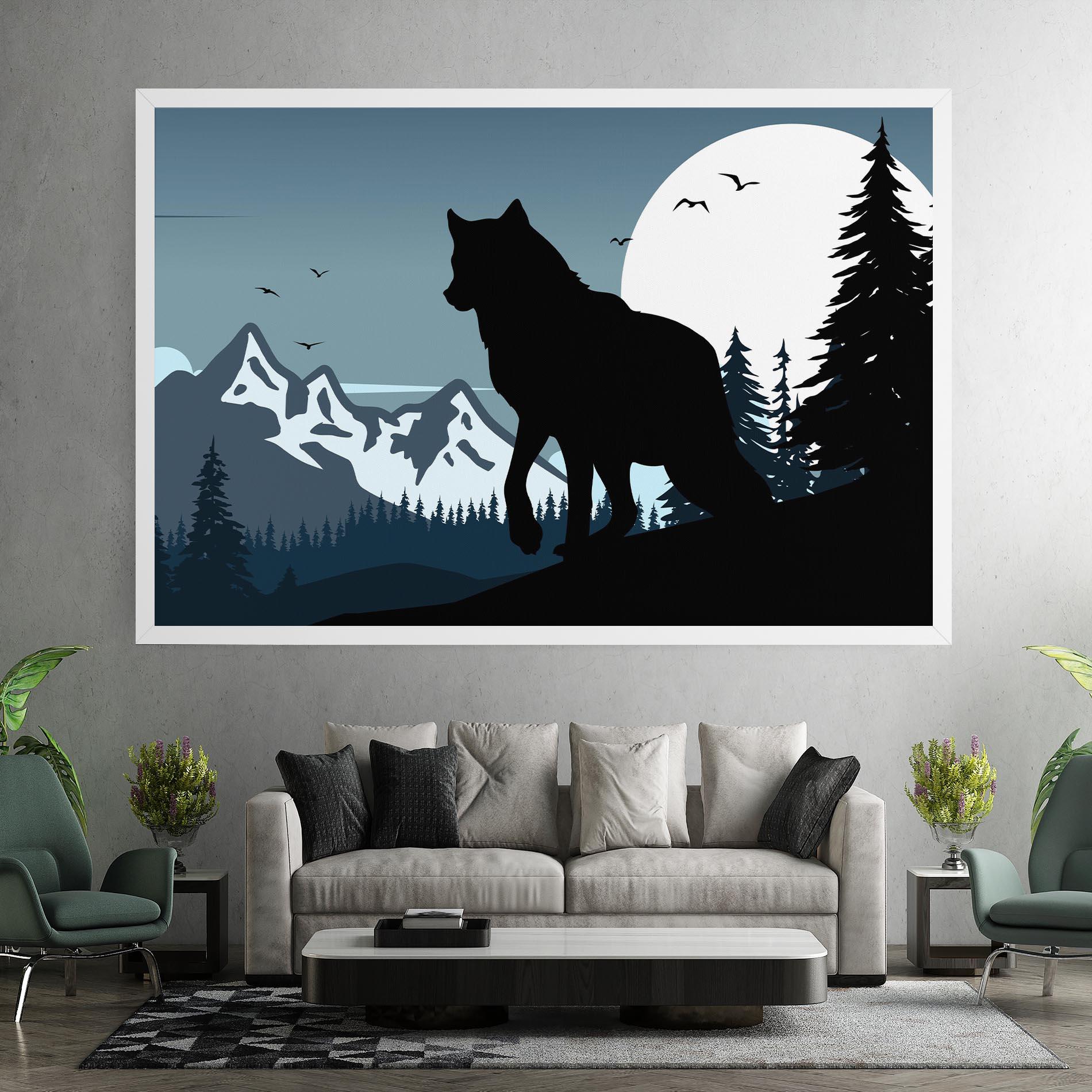 Vászonkép Hill Wolf mockup 7