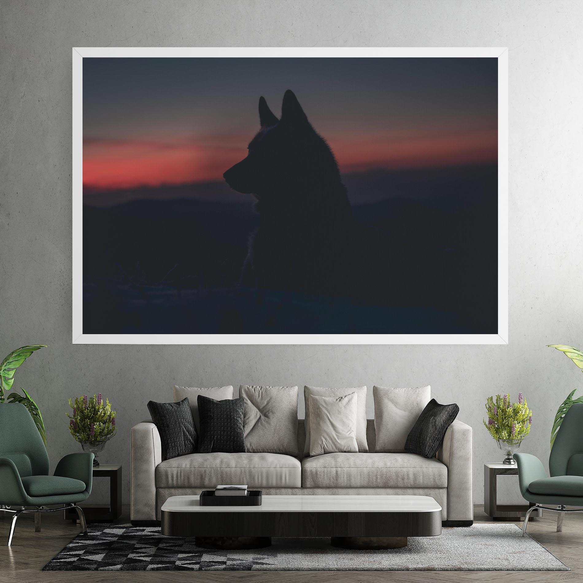 Vászonkép Wolf Shillouette mockup 7