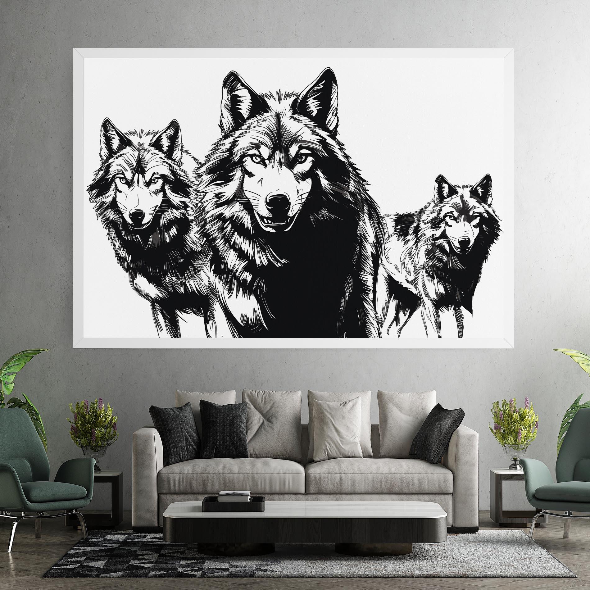 Vászonkép Wolves mockup 7