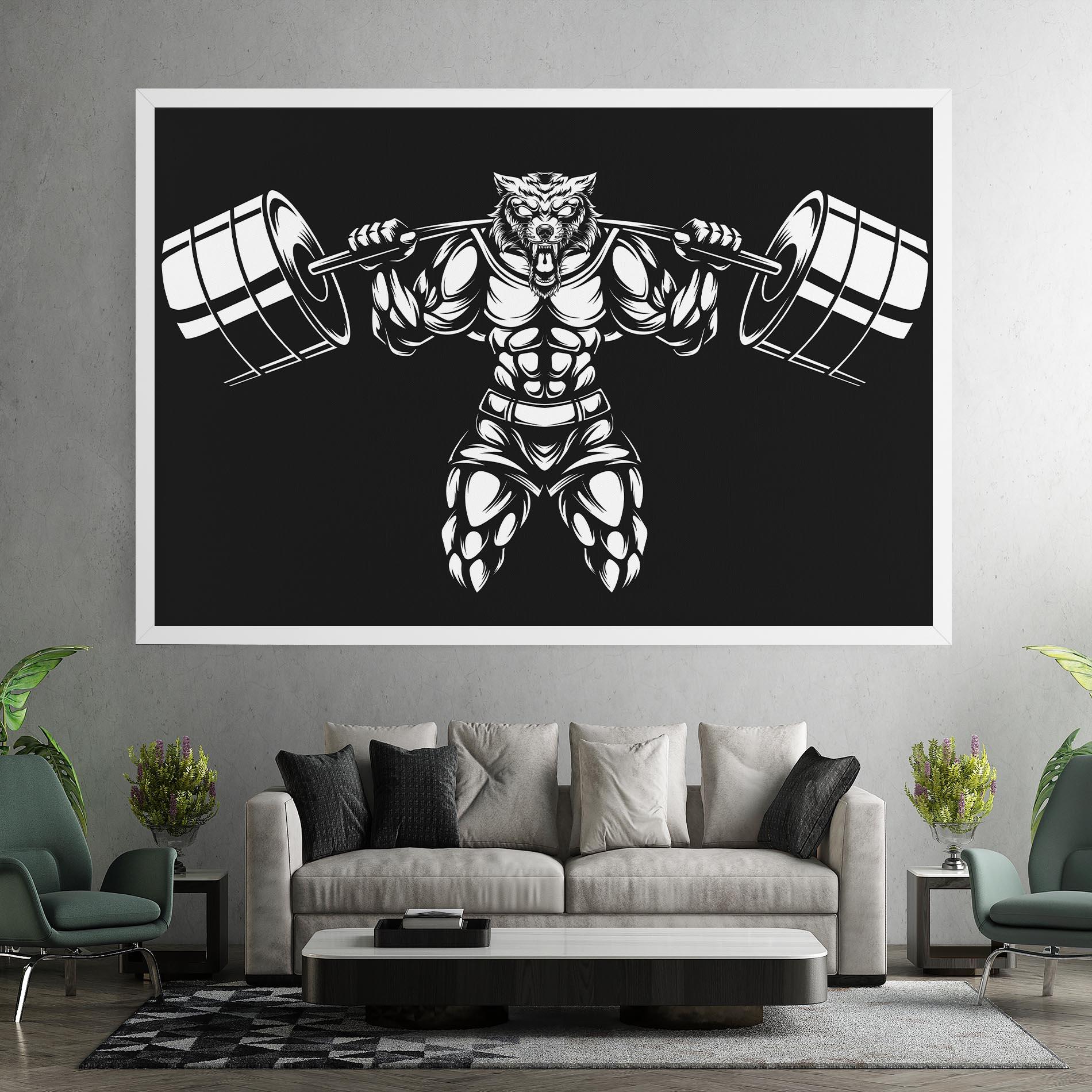 Vászonkép Work Out Wolf mockup 7