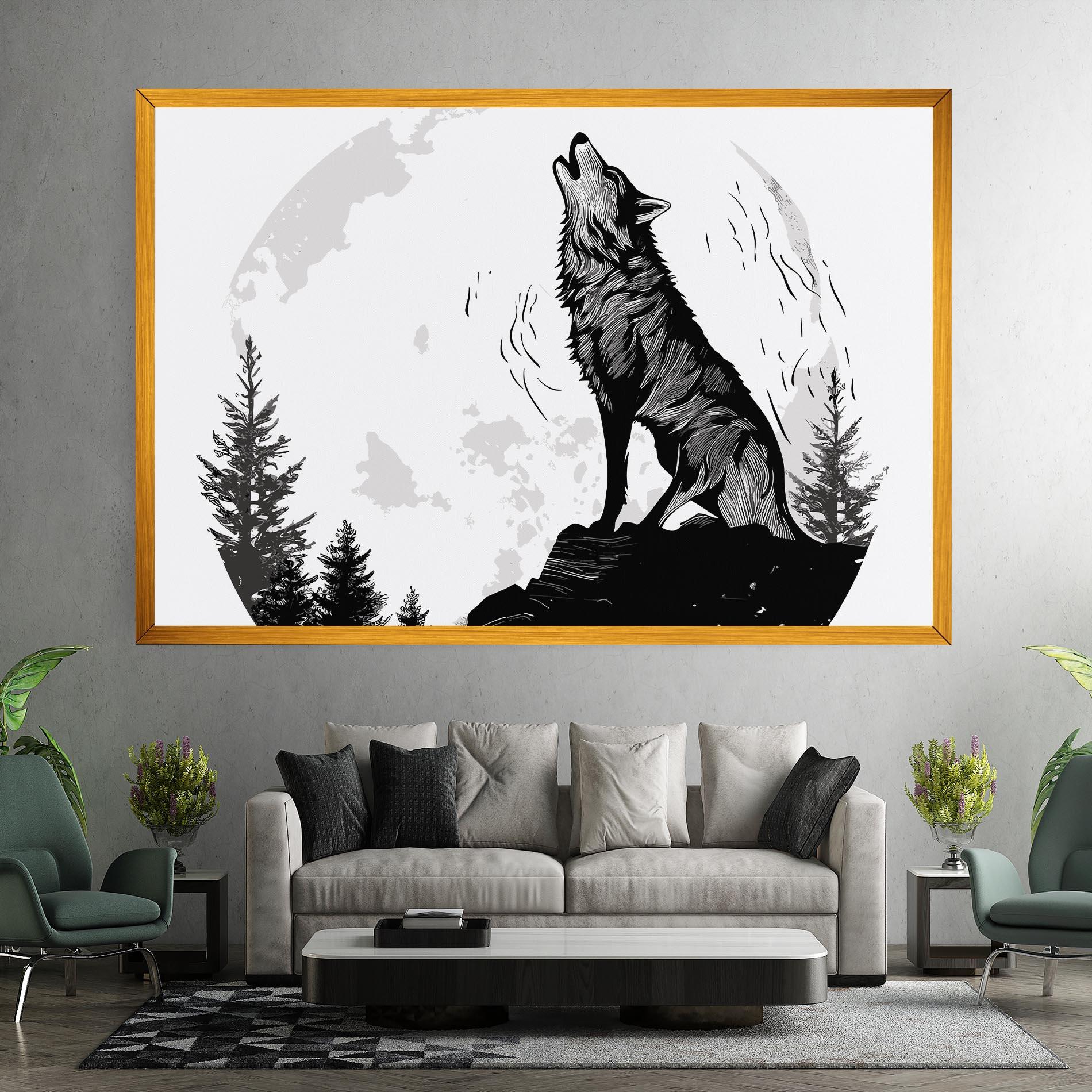 Vászonkép Grey Moon Wolf mockup 7