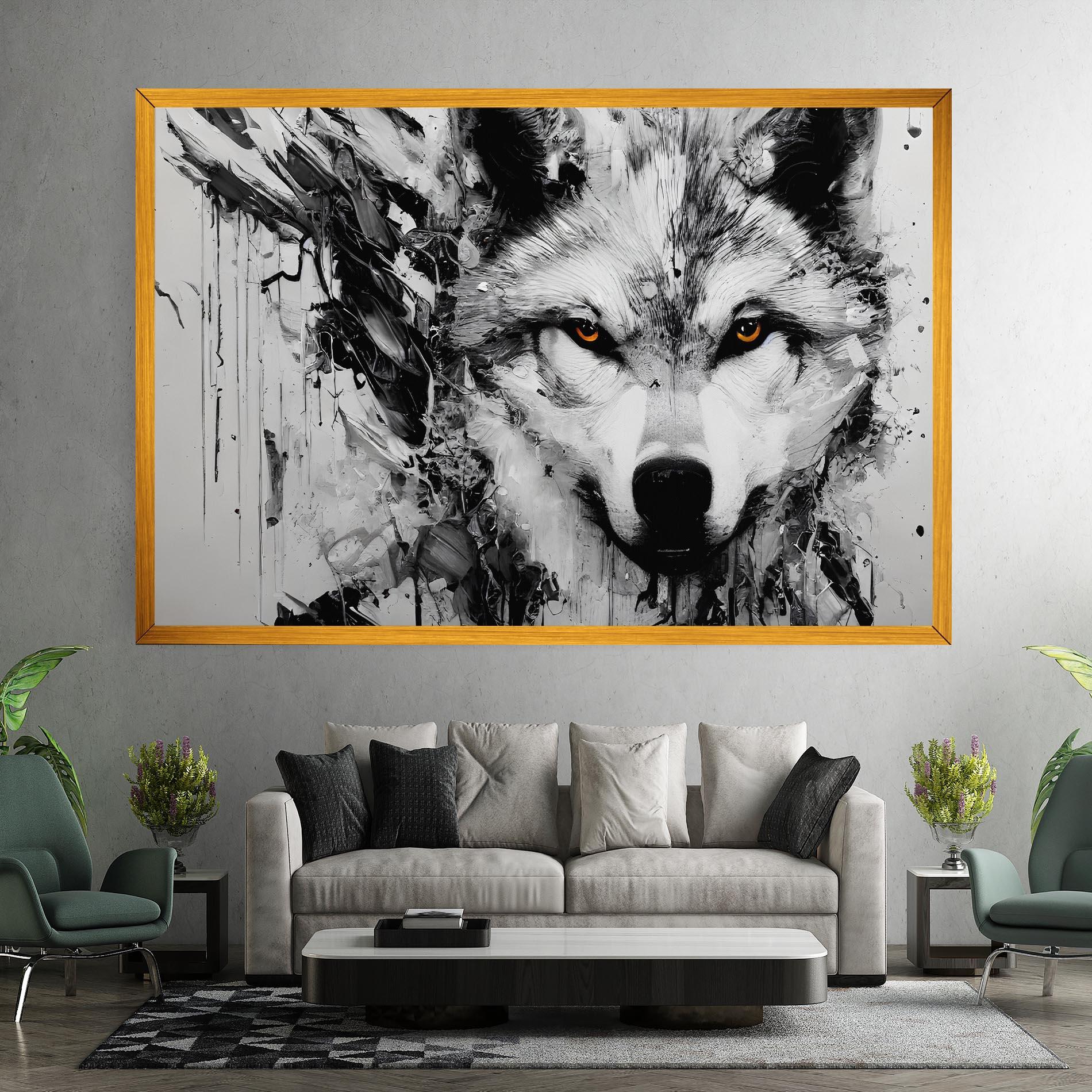 Vászonkép Grey Wolf Portrait mockup 7