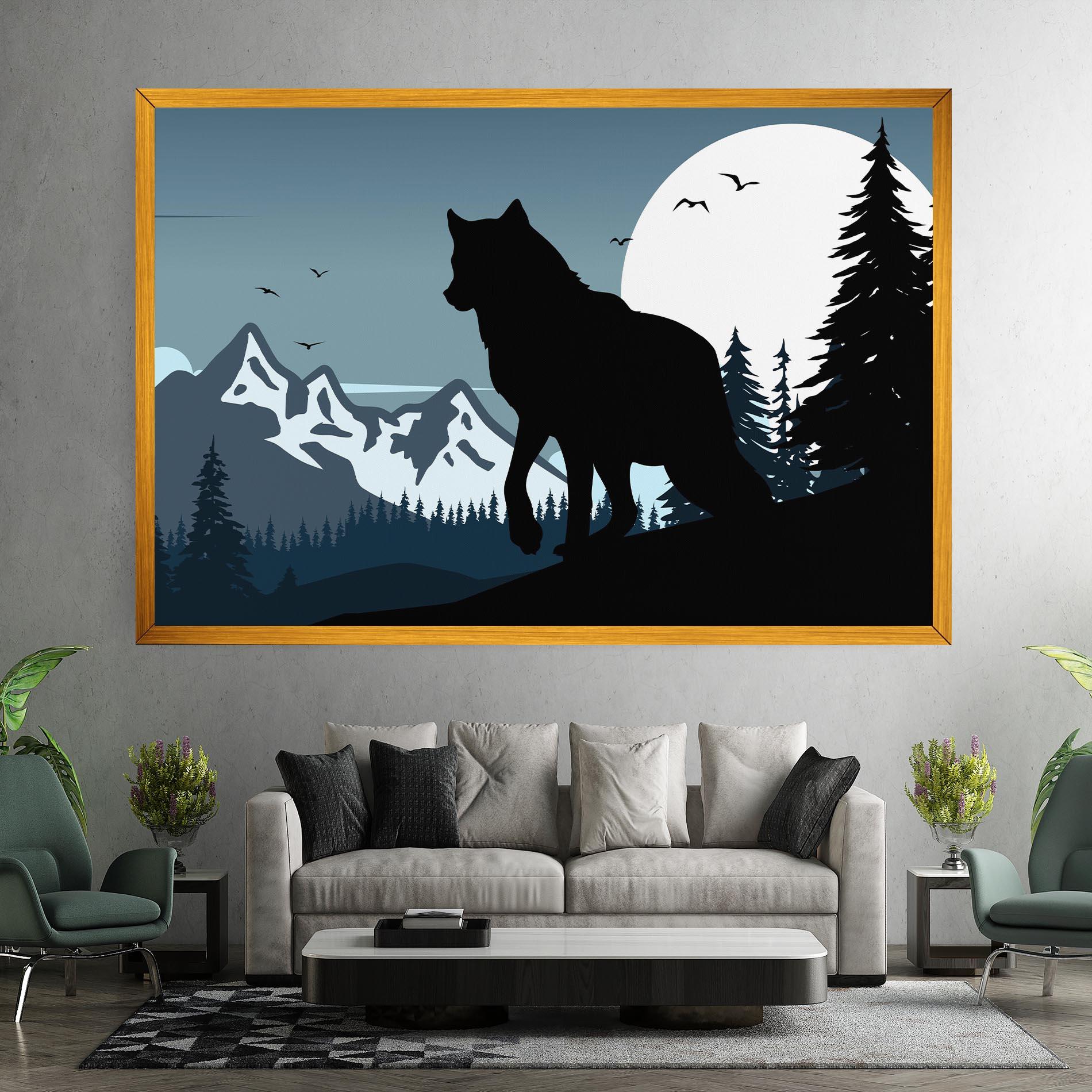 Vászonkép Hill Wolf mockup 7